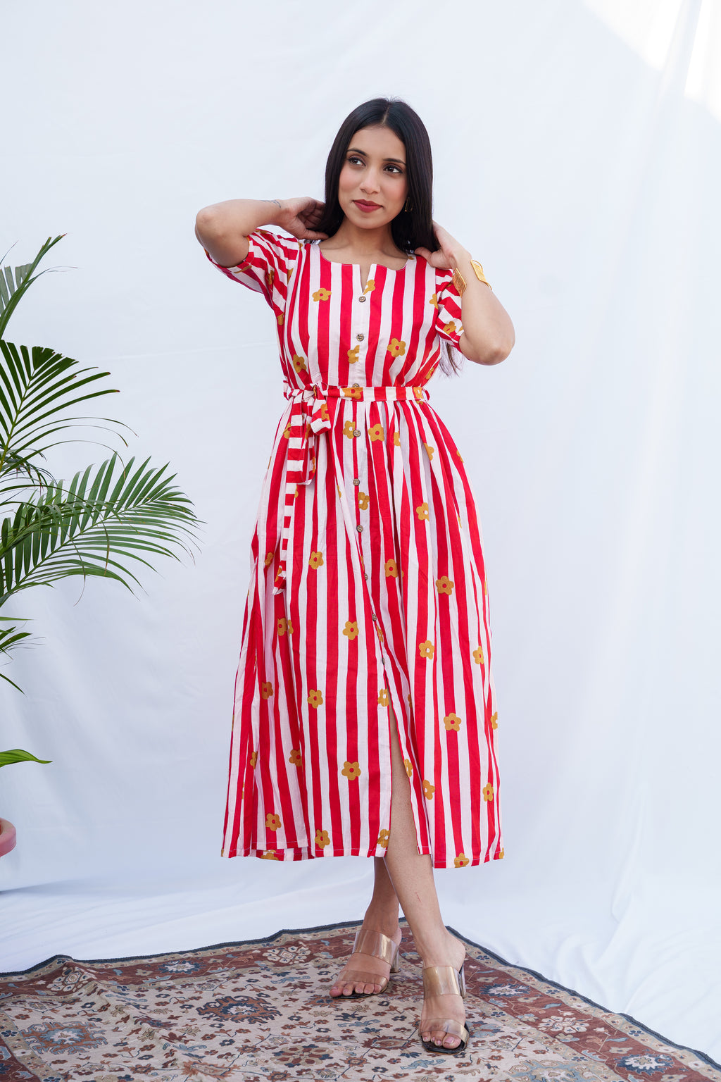 Catelyn Cotton Dress with hip knot