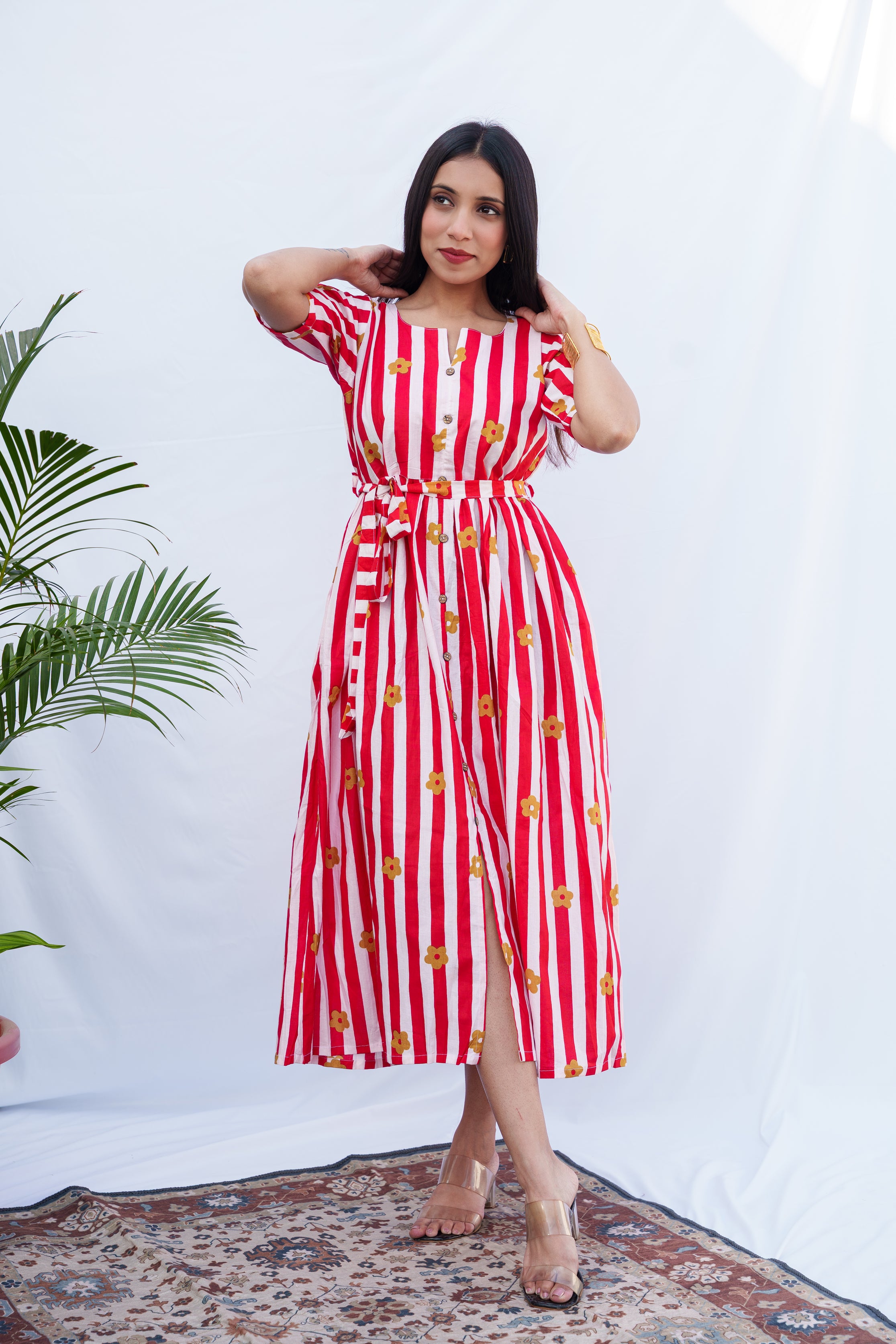 Catelyn Cotton Dress with hip knot