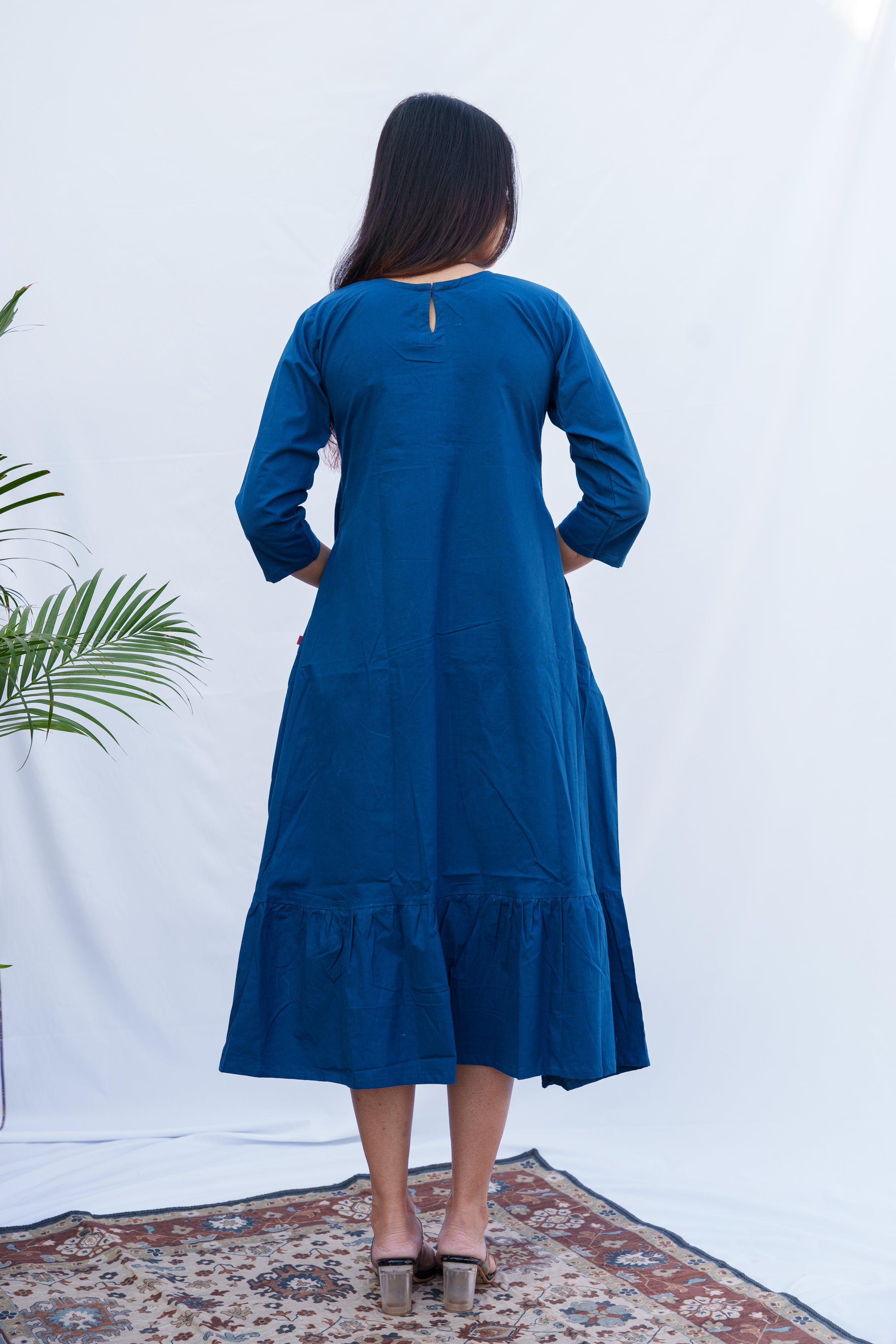 Victoria plain poplin cotton dress