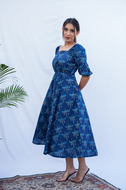 Elina HandBlock Cotton Dress