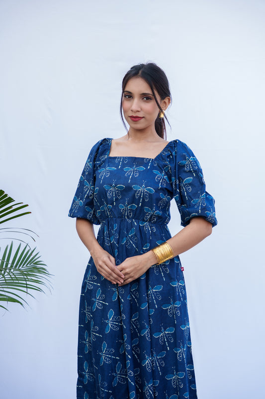 Elina HandBlock Cotton Dress