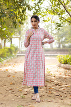 Two Tone Gold Print Capsule Rayon Kurti