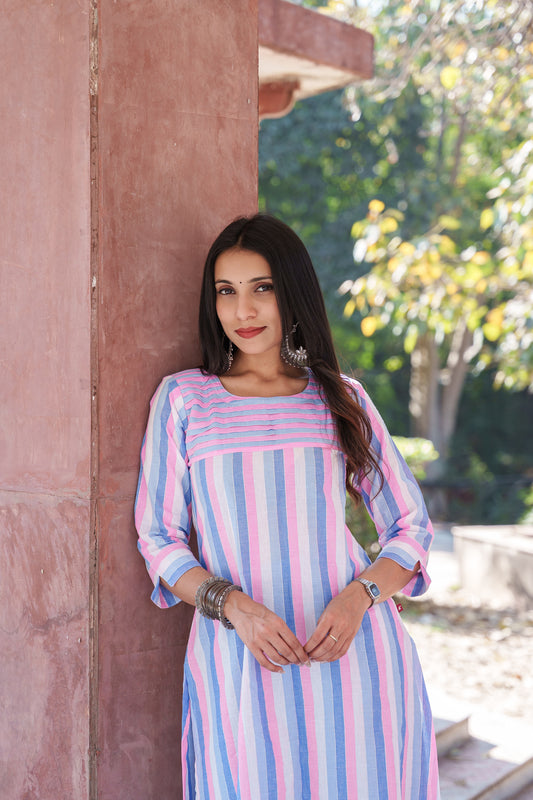 Flora Handloom Cotton Kurta Set