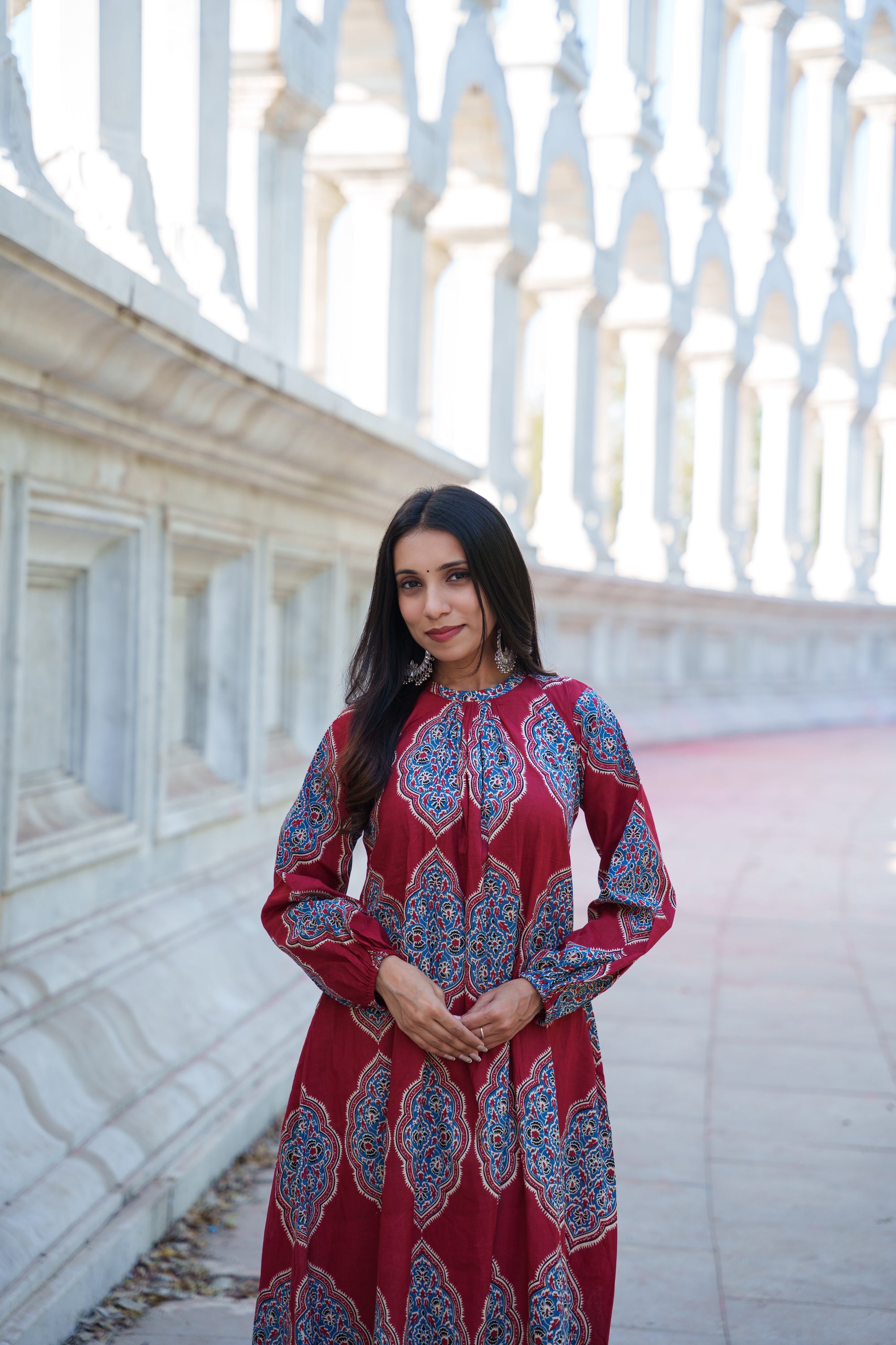 Livana Handblock Cotton Kurti Set,