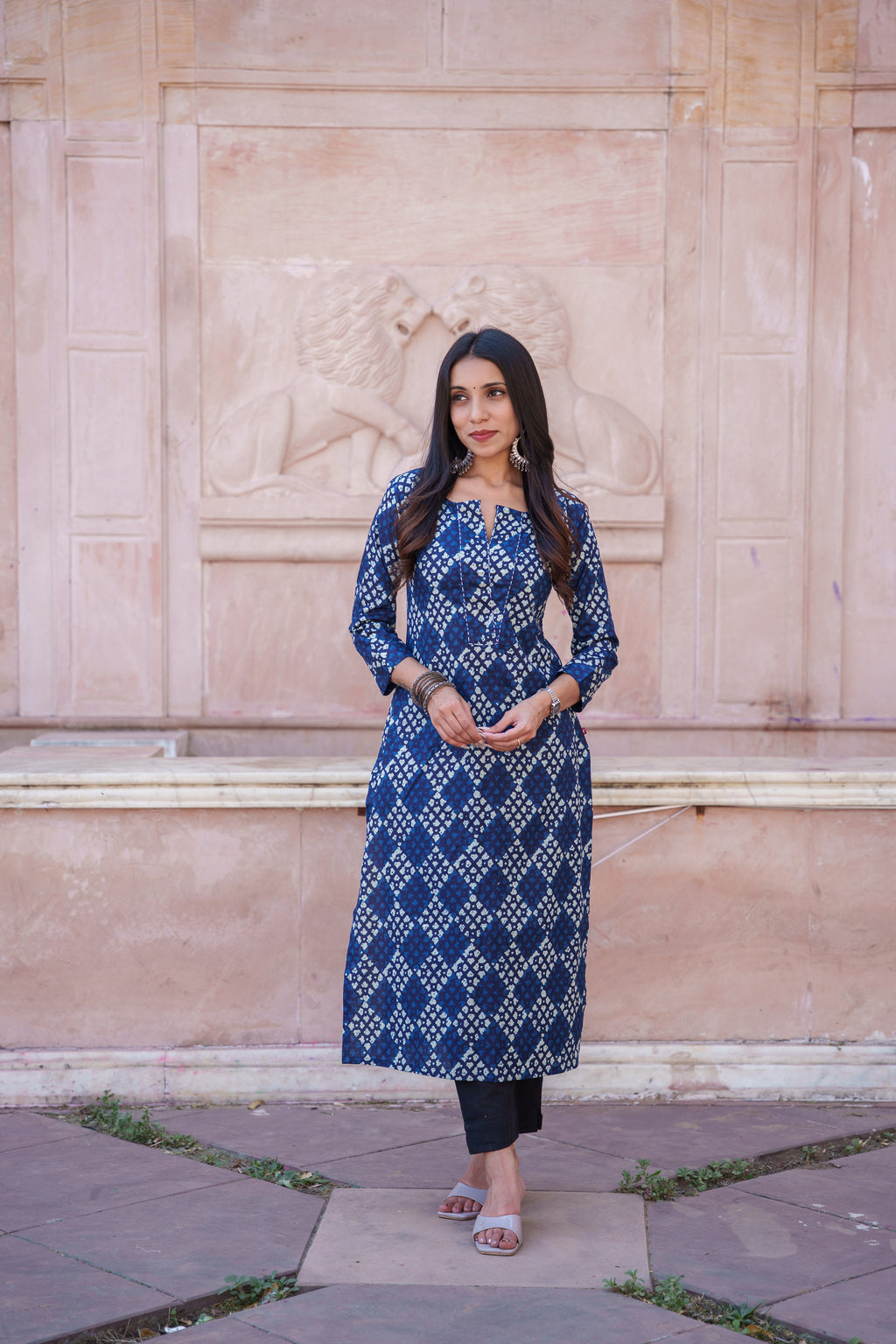 Shalma Handblock Cotton Kurti Set