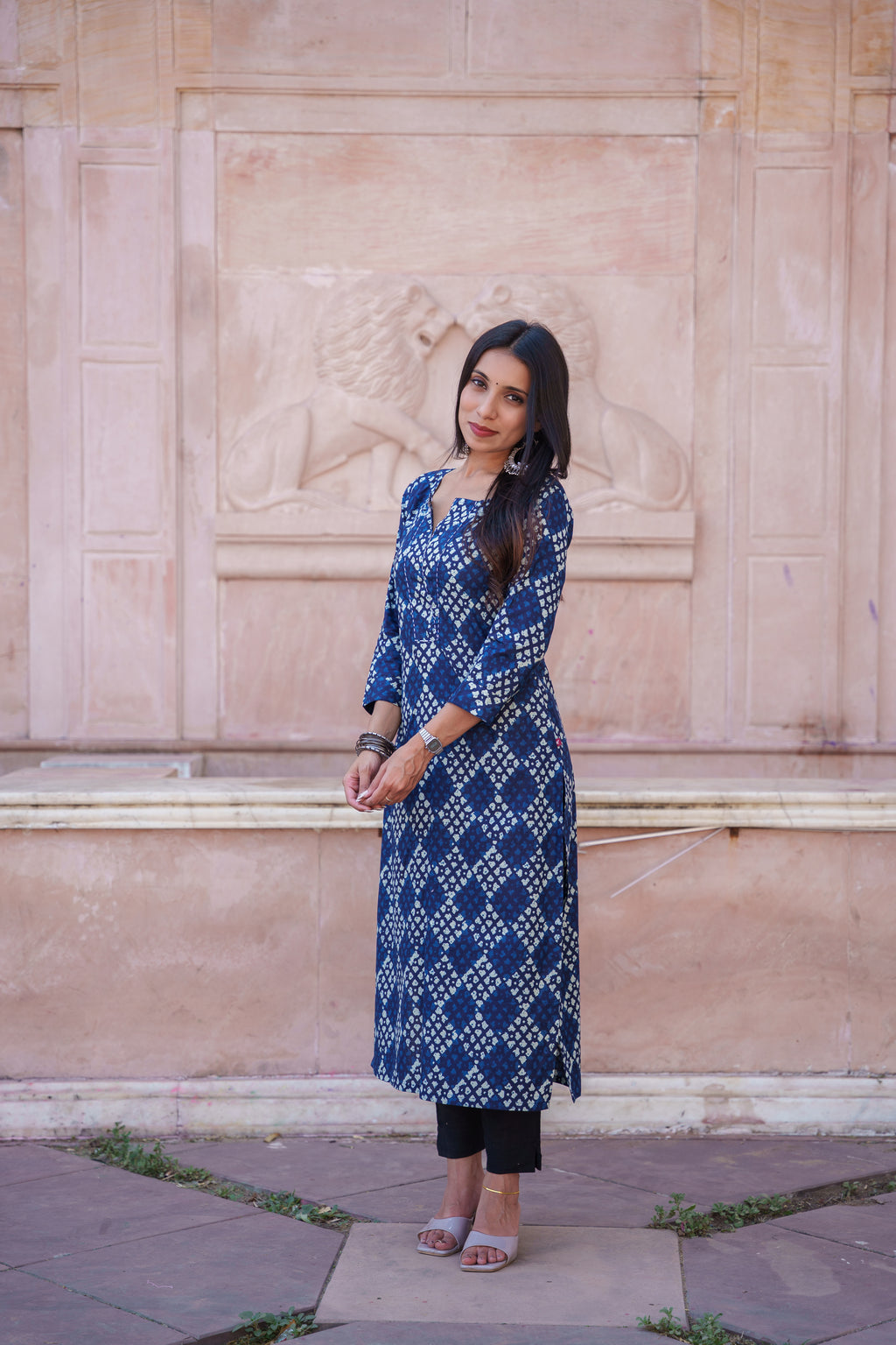 Shalma Handblock Cotton Kurti Set