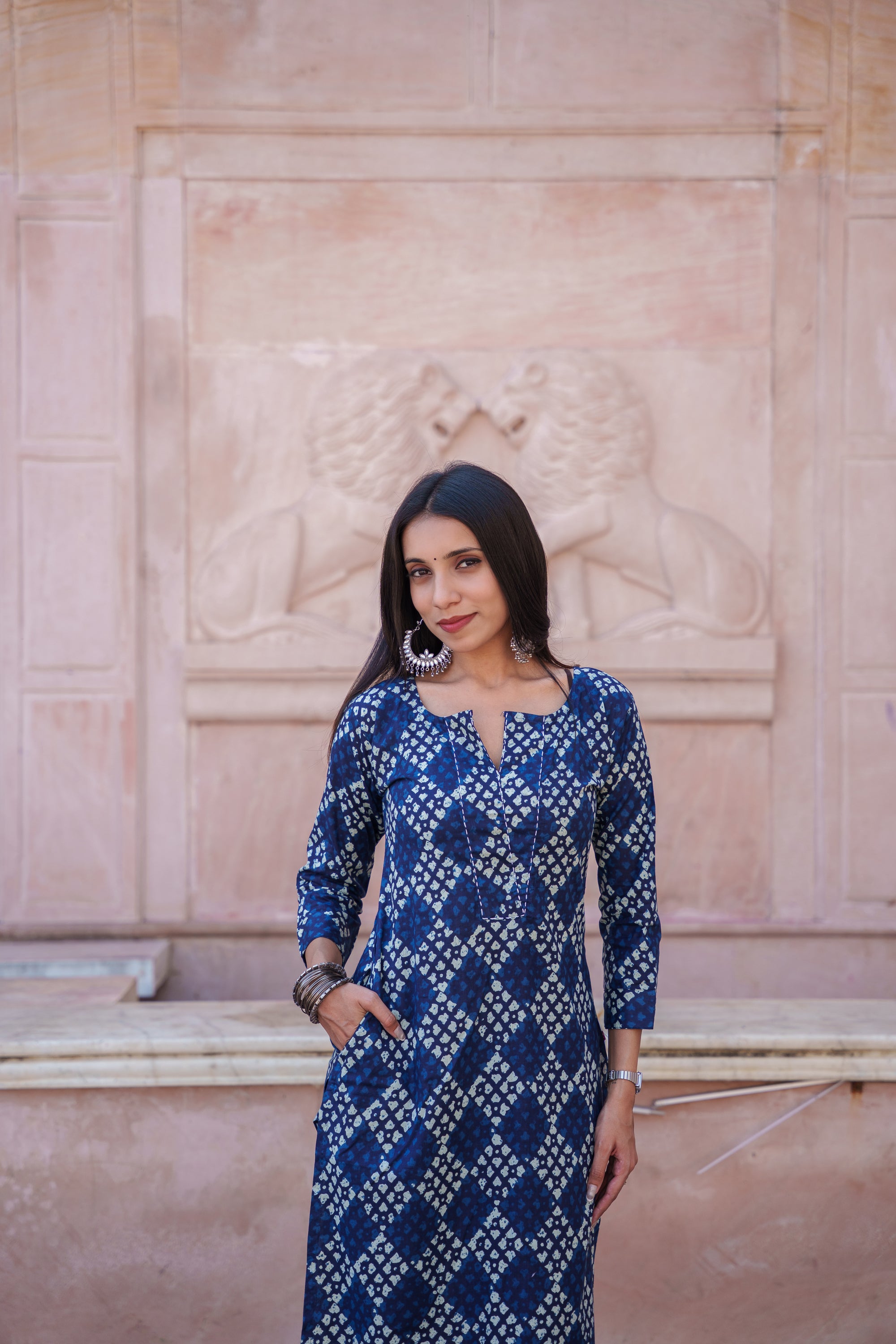 Shalma Handblock Cotton Kurti Set