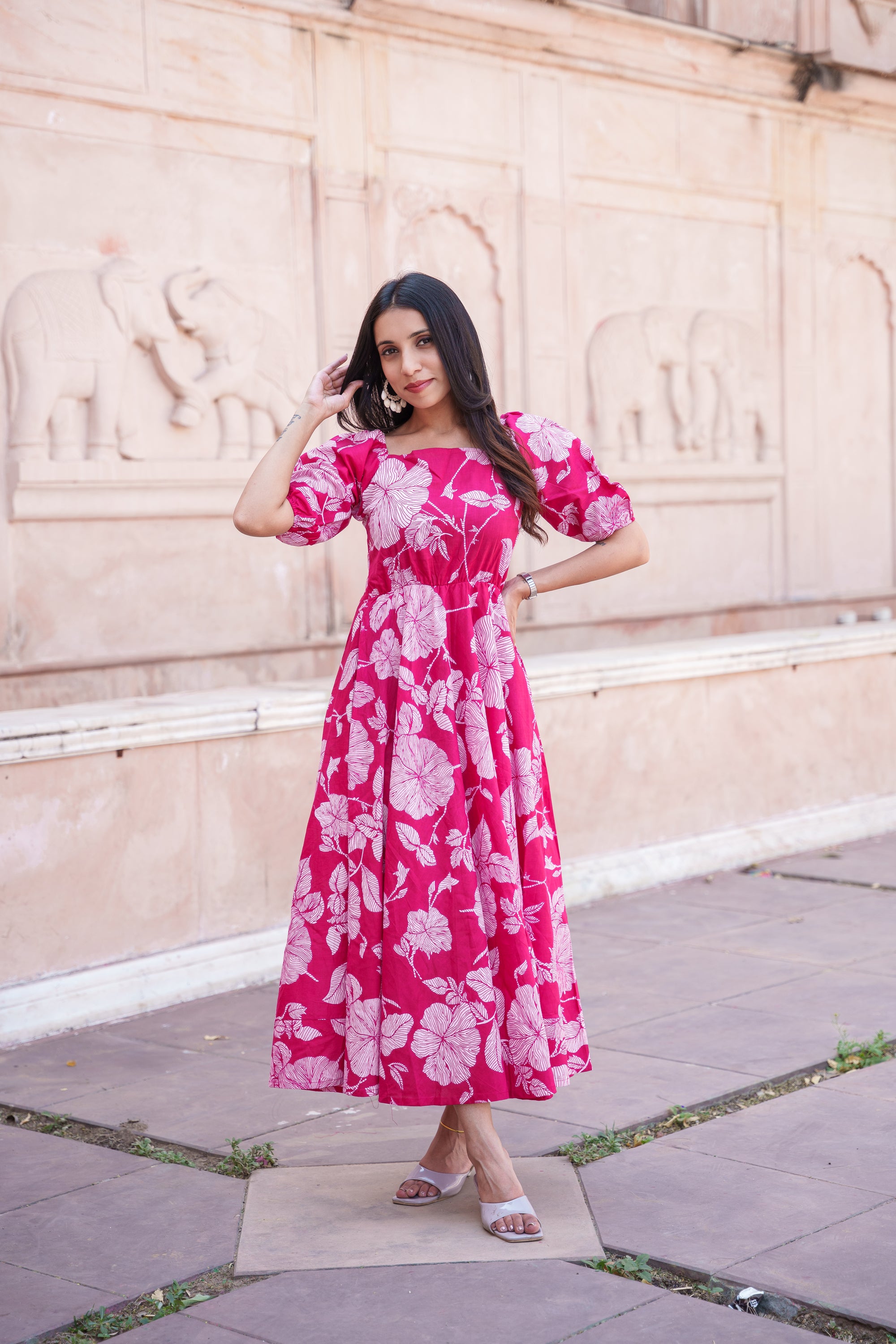 Monika Handblock Cotton Dress