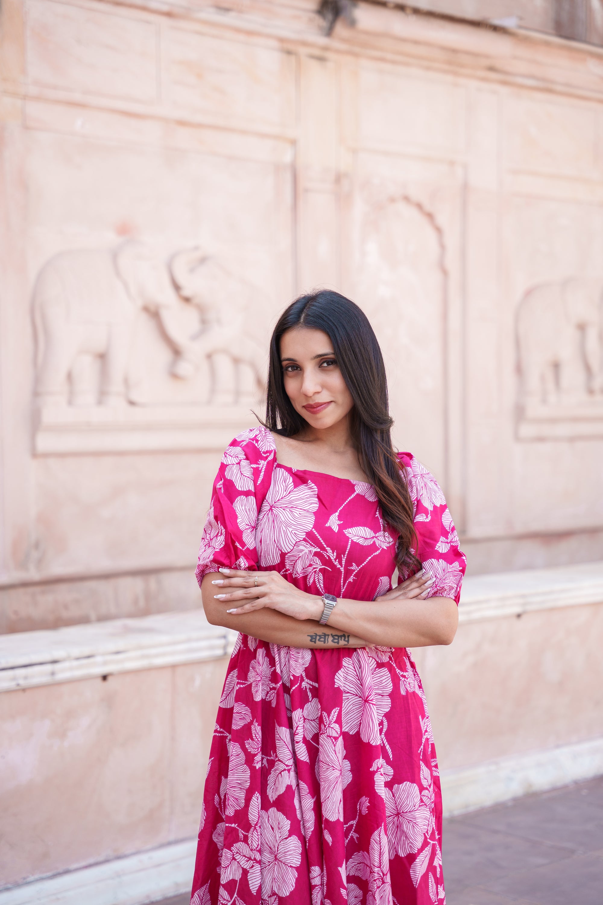 Monika Handblock Cotton Dress