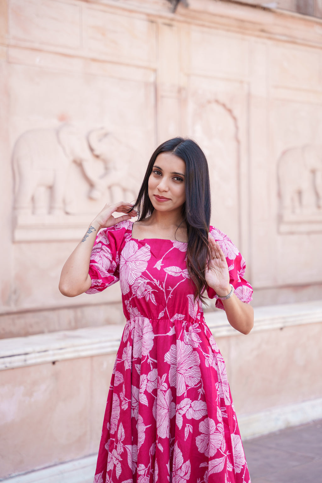 Monika Handblock Cotton Dress