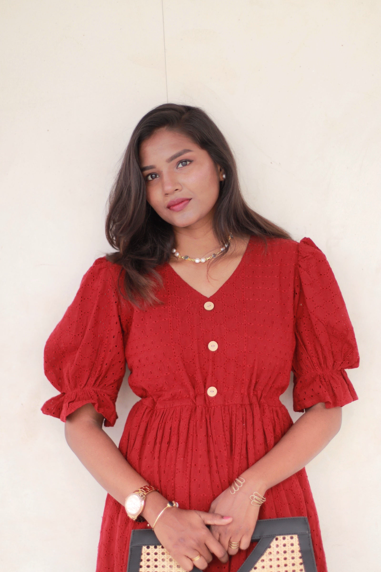 Steffy Schiffli Hakoba cotton Dress