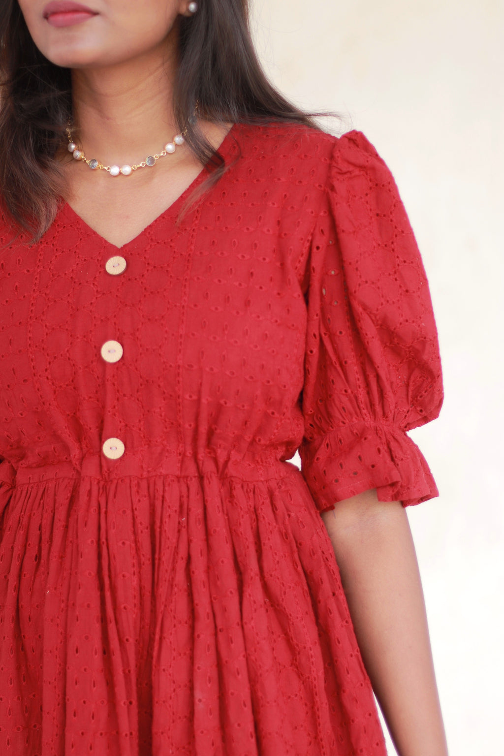 Steffy Schiffli Hakoba cotton Dress