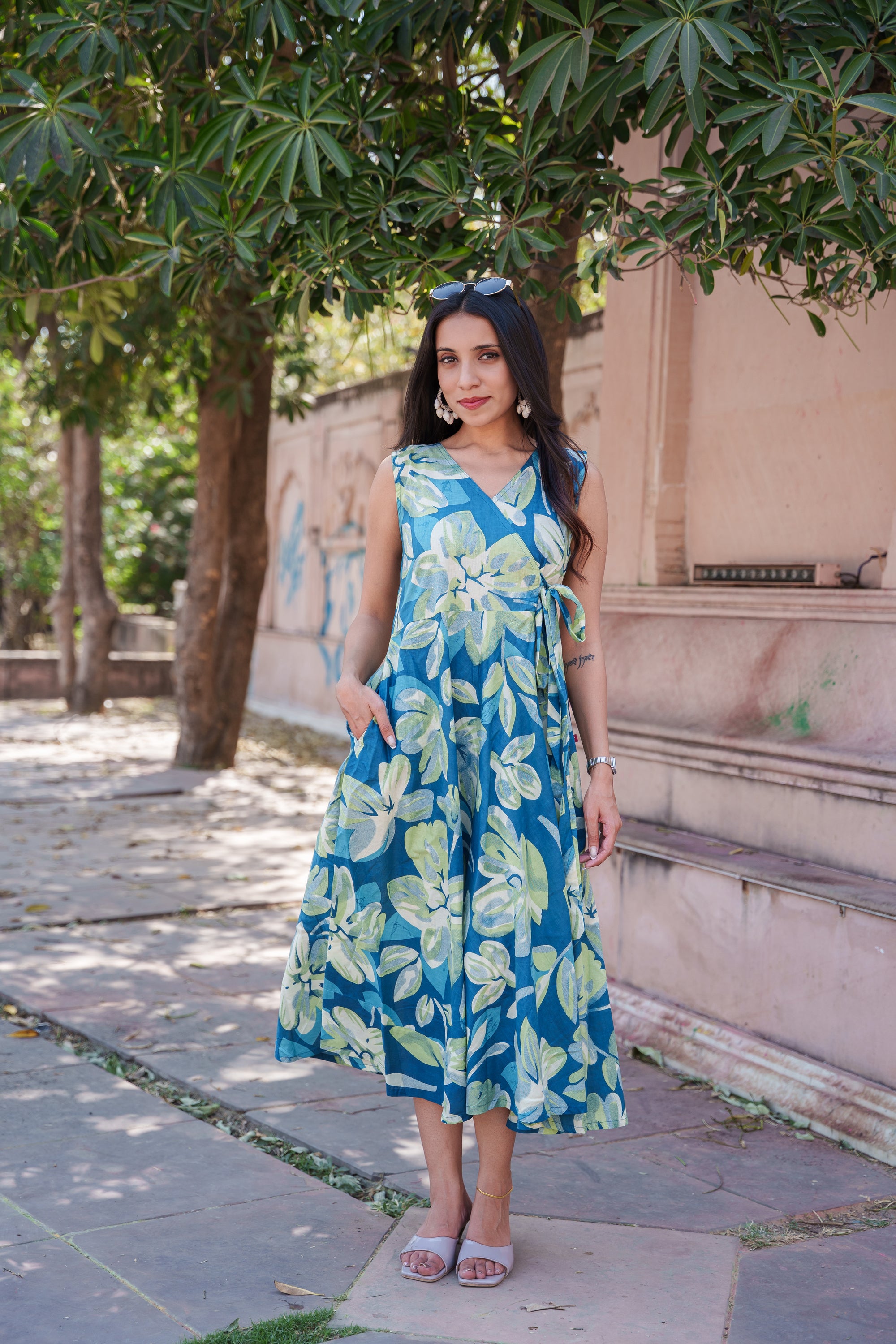 Sana Handblock Cotton Dress,