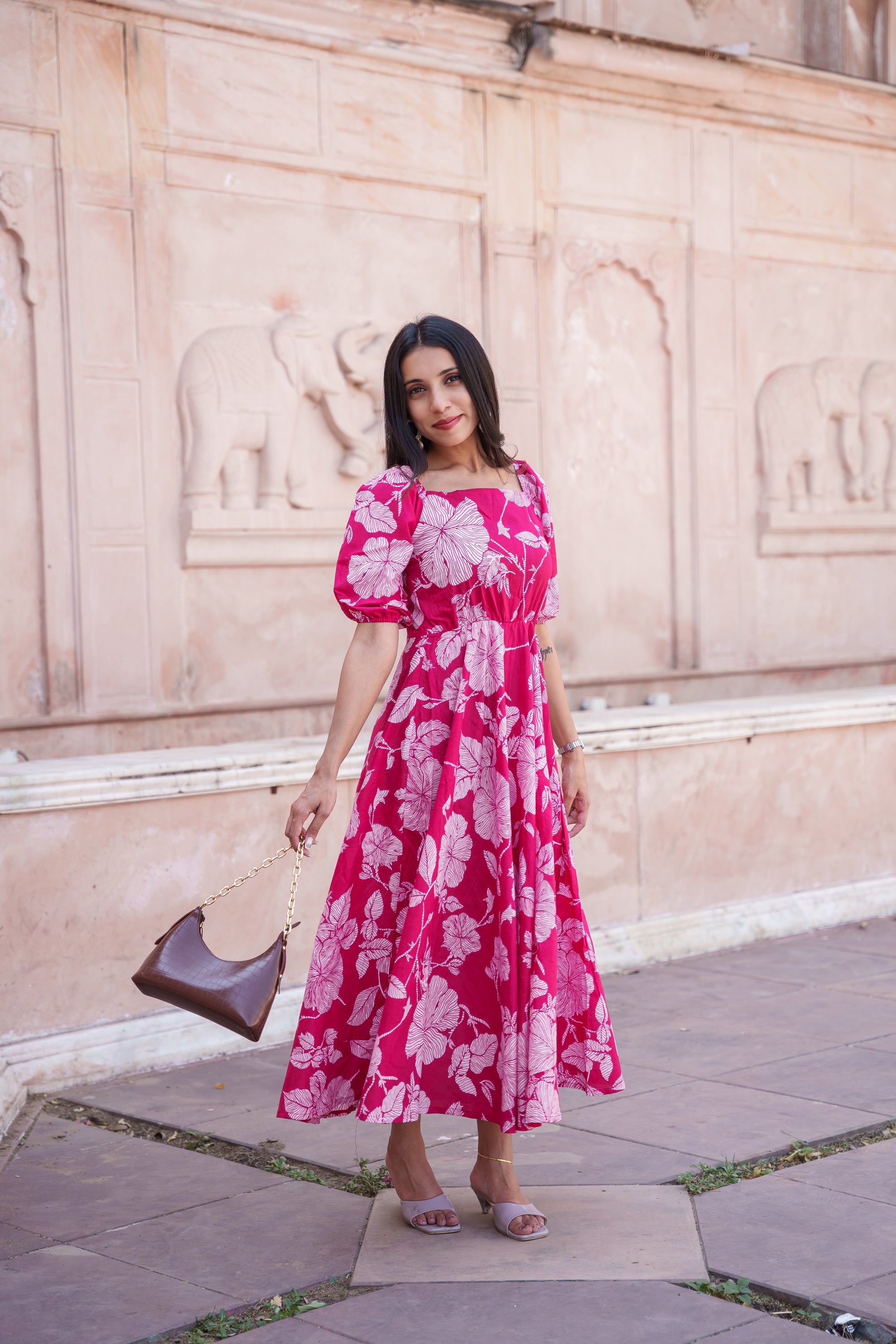 Monika Handblock Cotton Dress