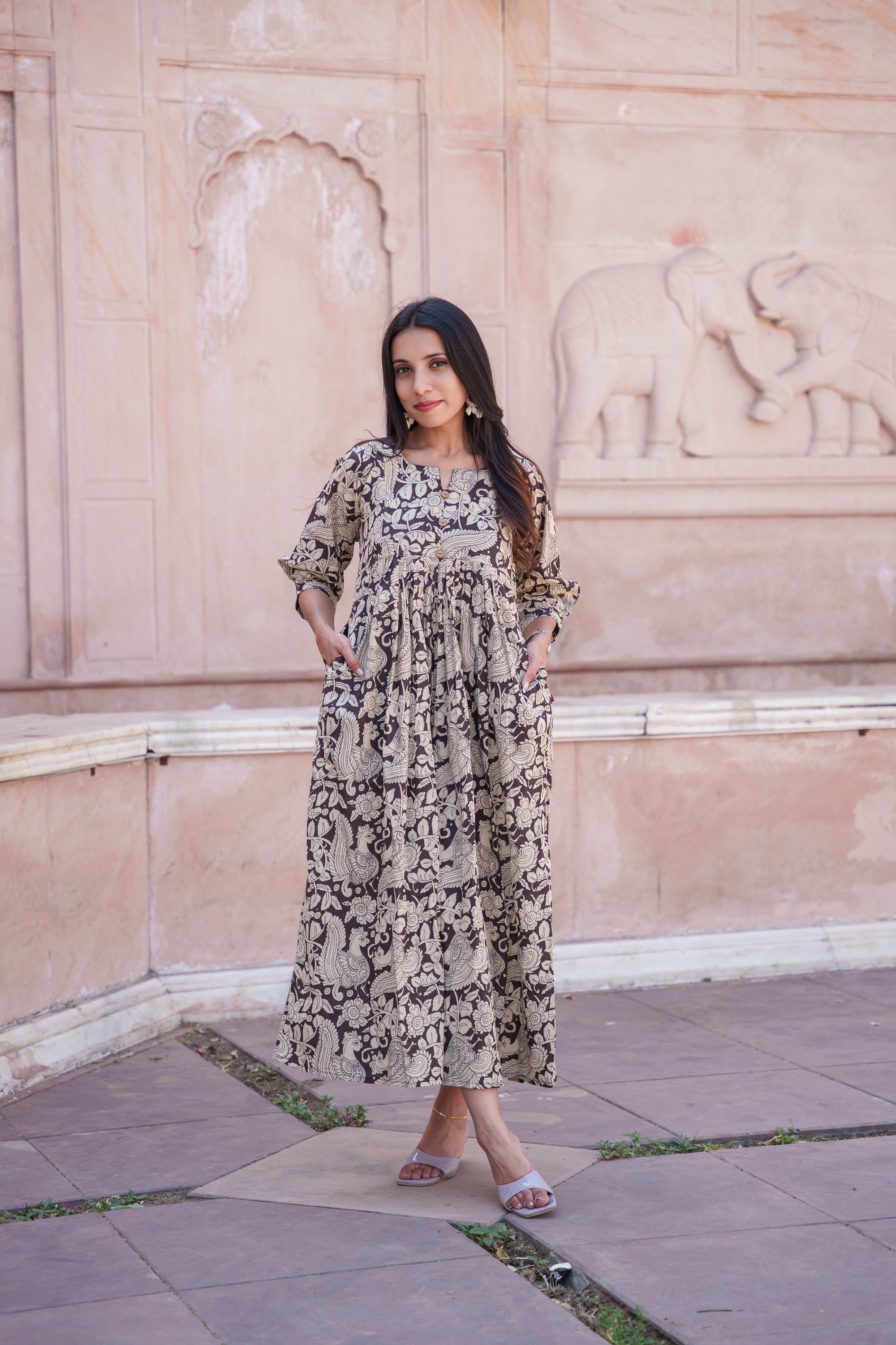 Roshini Kalamkari Cotton Dress – TADA