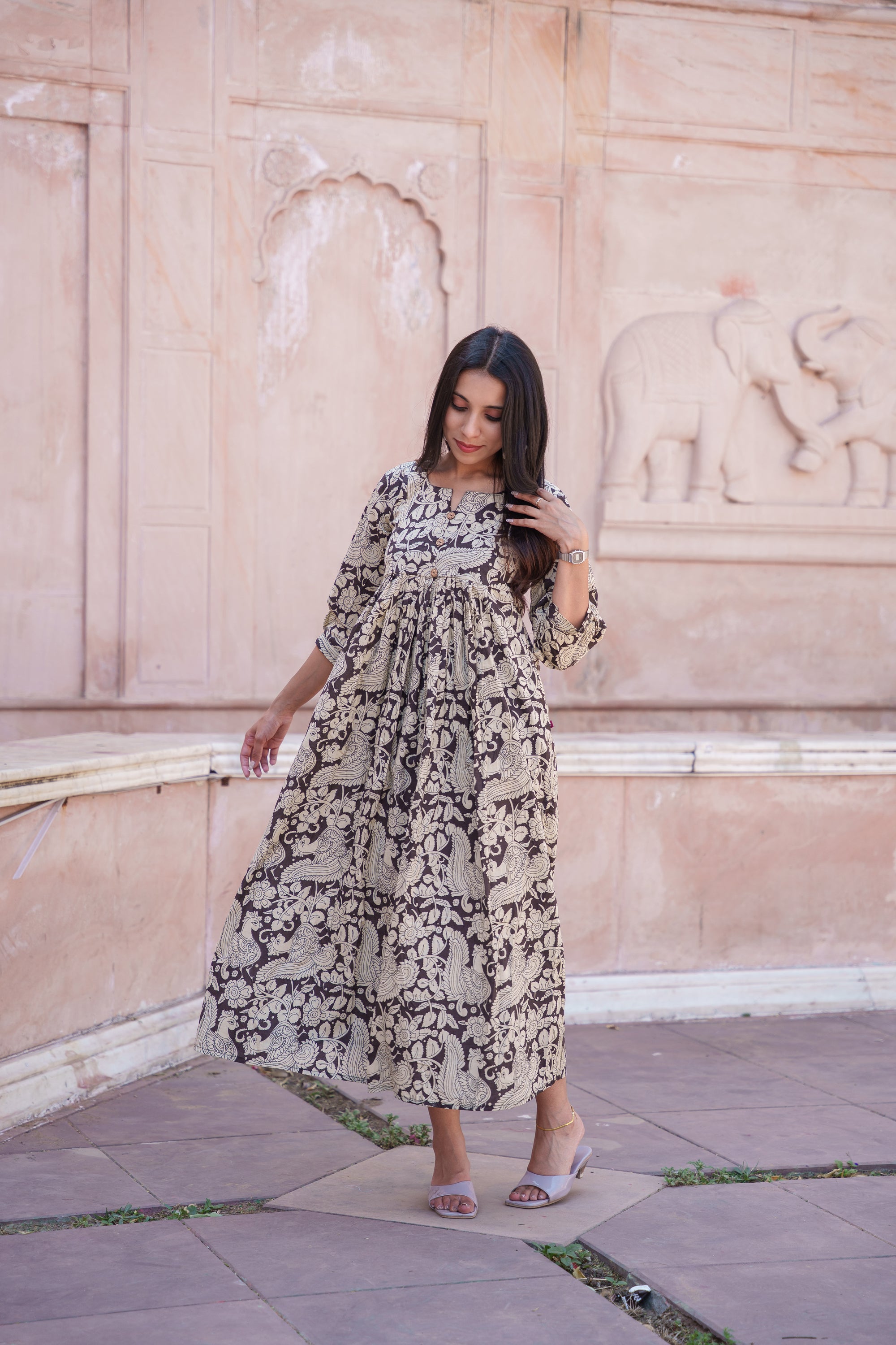 Roshini Kalamkari Cotton Dress