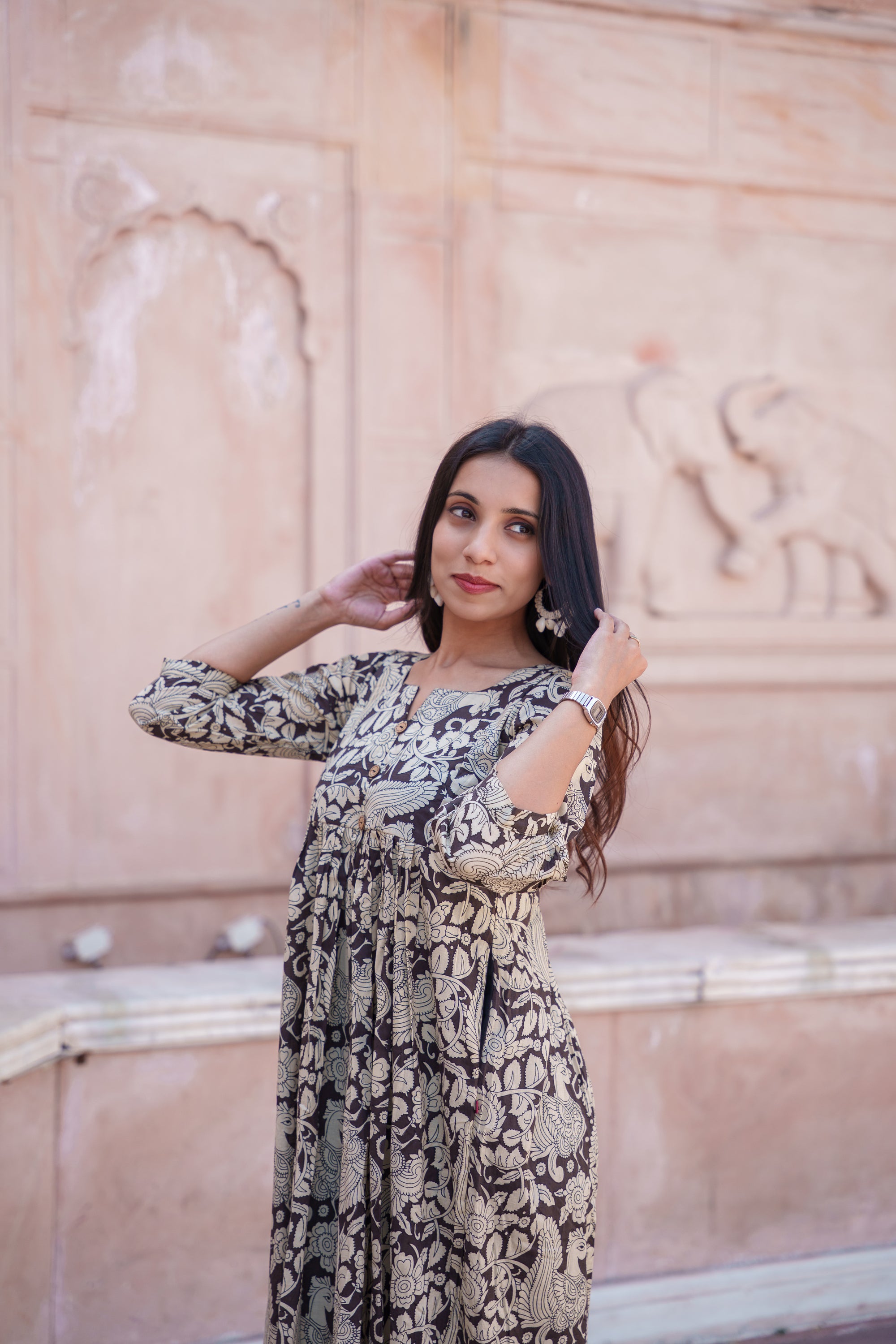 Roshini Kalamkari Cotton Dress