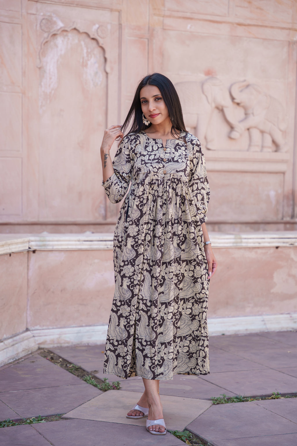 Roshini Kalamkari Cotton Dress
