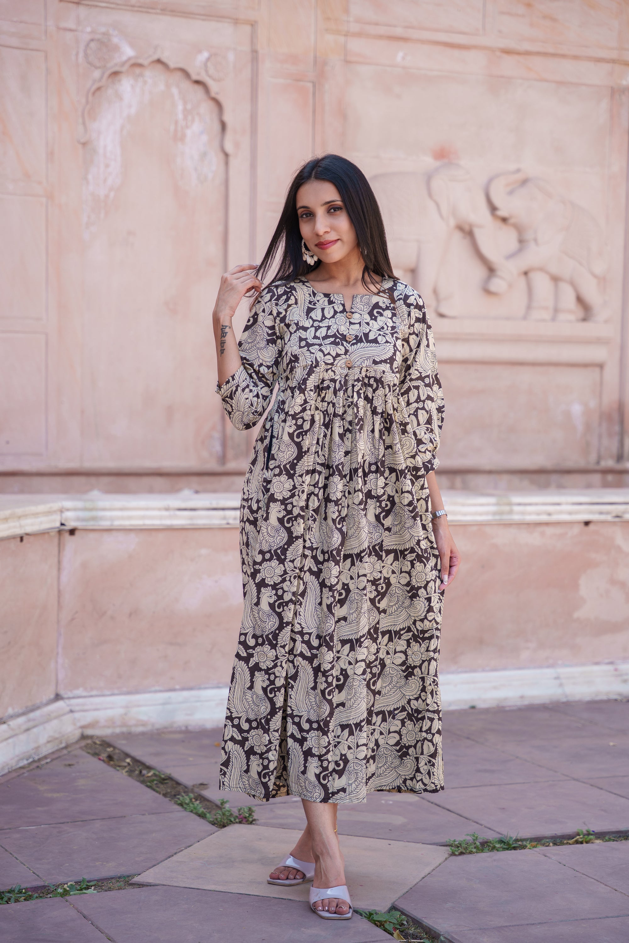 Roshini Kalamkari Cotton Dress