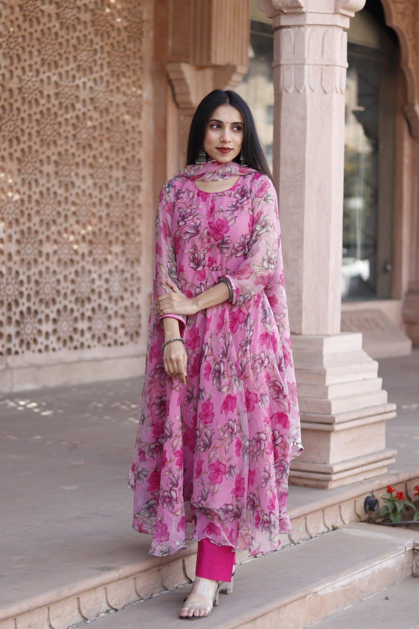 Chiffon Anarkali set - TADA