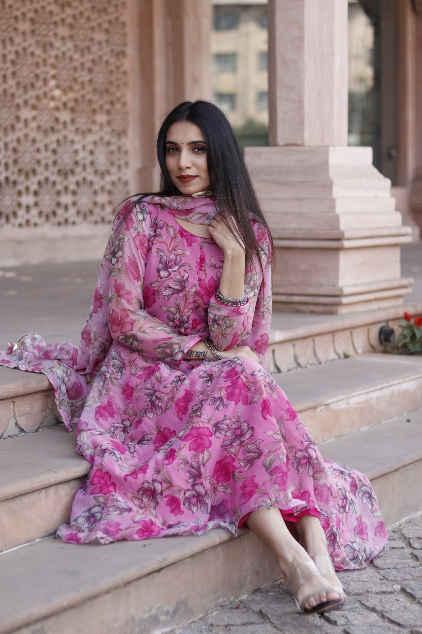 Chiffon Anarkali set - TADA