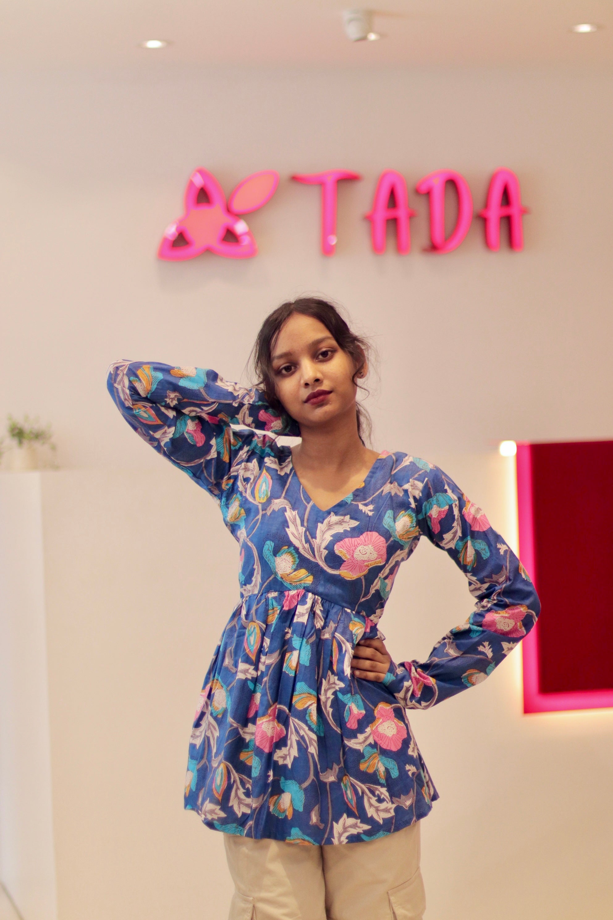 Aiza Handblock cotton tunic