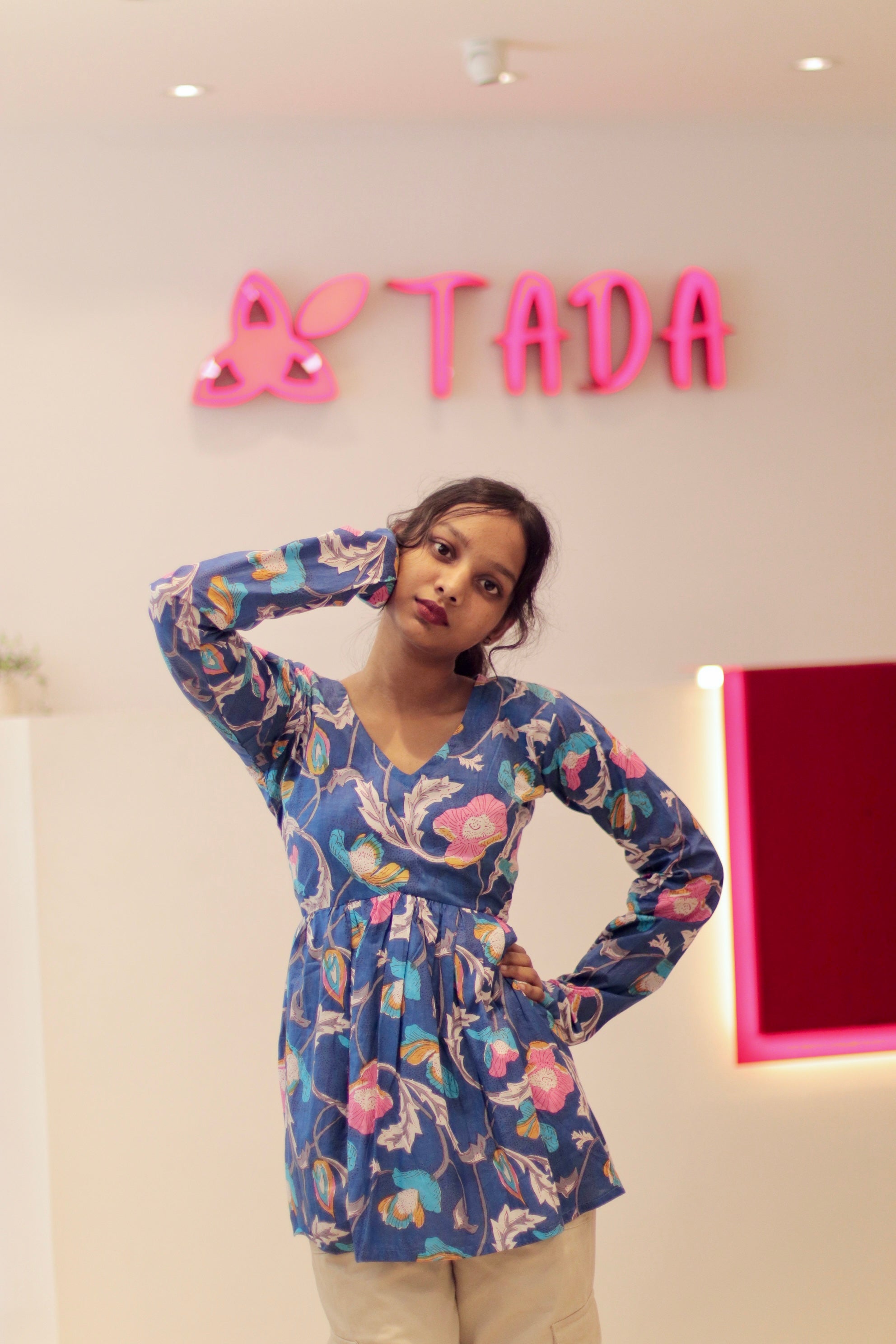 Aiza Handblock cotton tunic