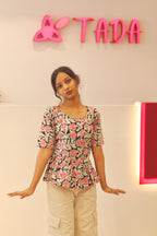 Samira Handblock Cotton Top