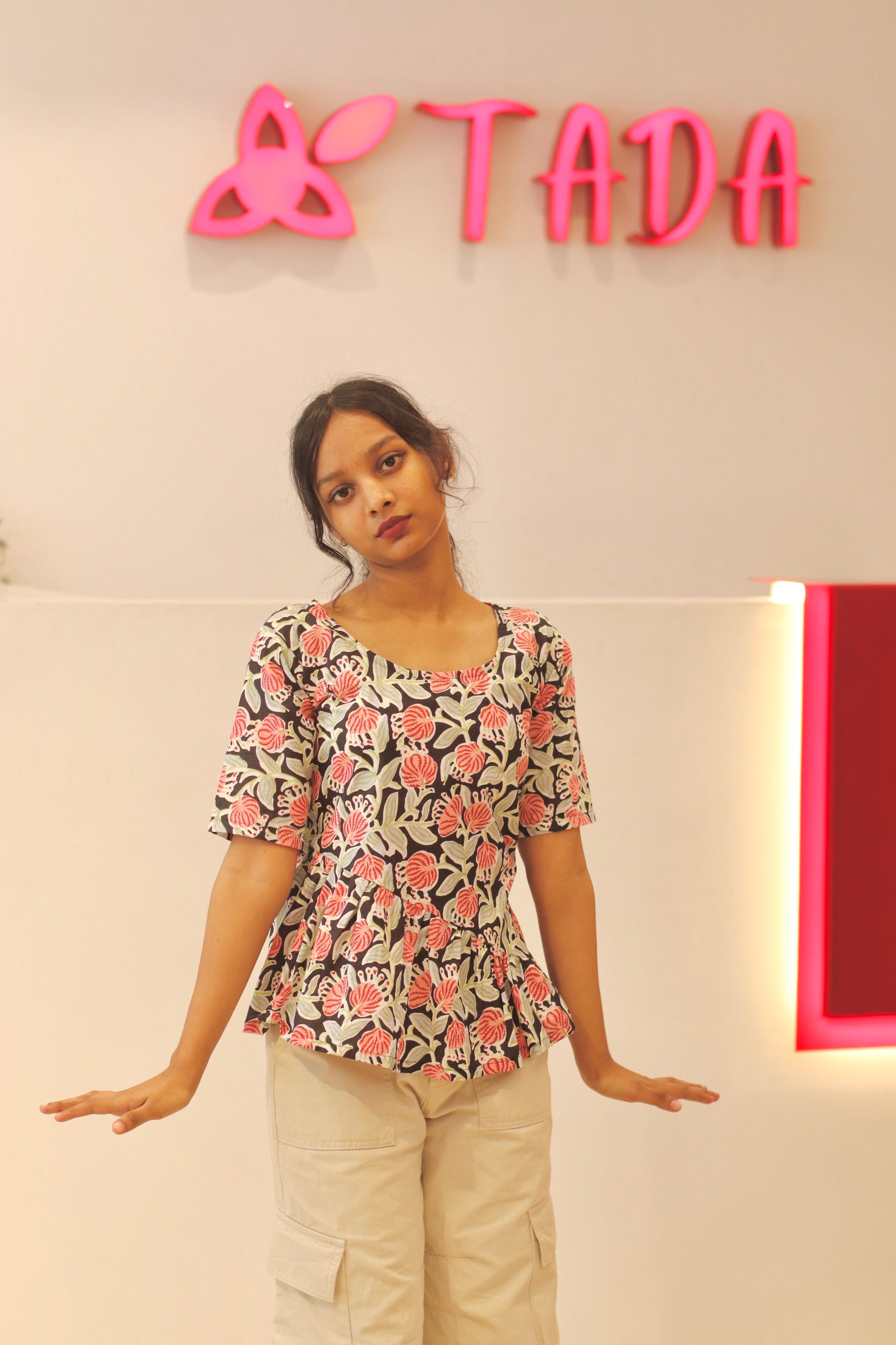 Samira Handblock Cotton Top