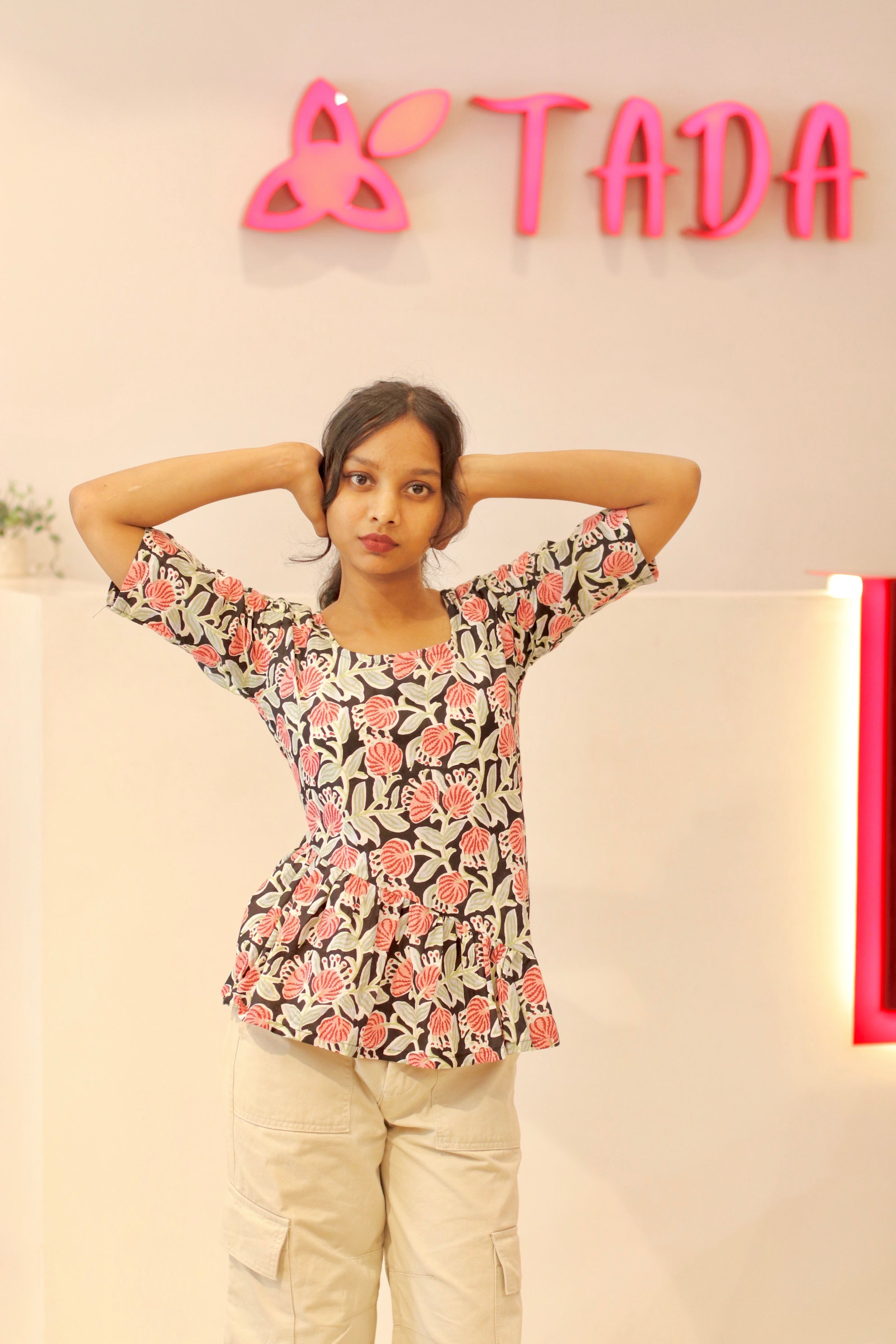 Samira Handblock Cotton Top