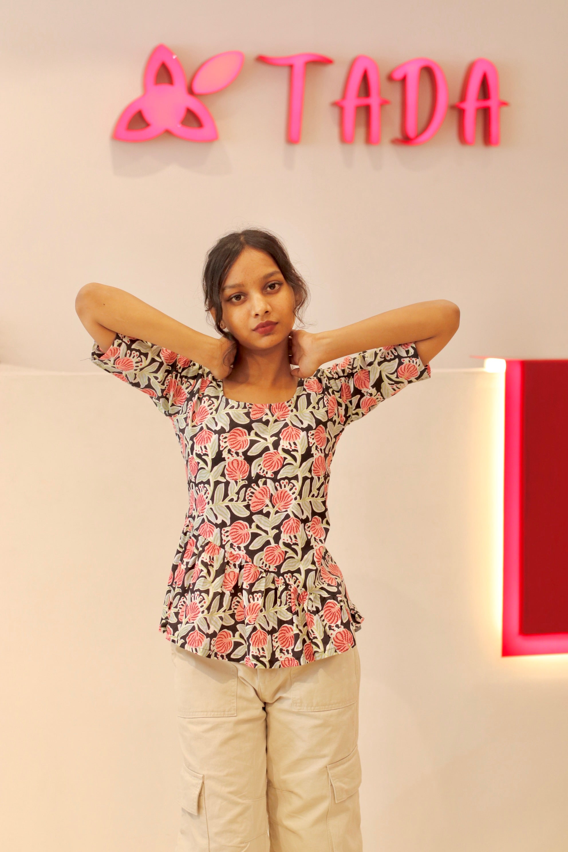 Samira Handblock Cotton Top