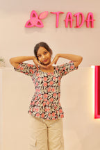 Samira Handblock Cotton Top