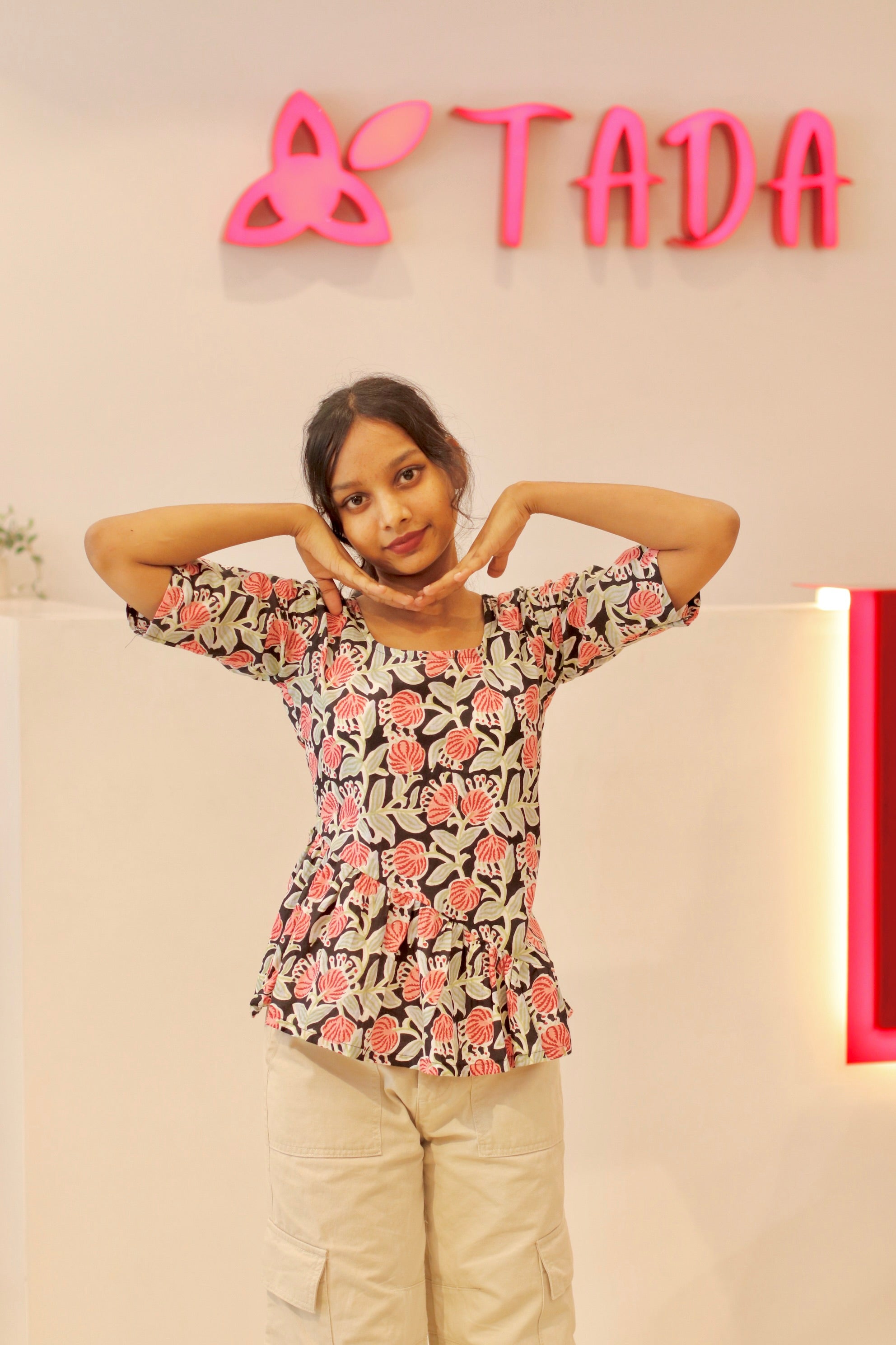 Samira Handblock Cotton Top