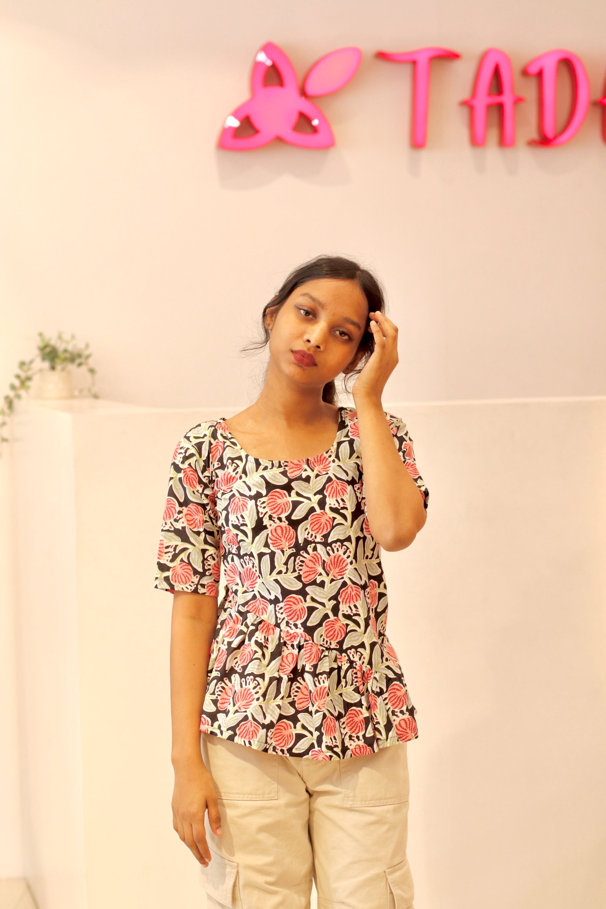 Samira Handblock Cotton Top