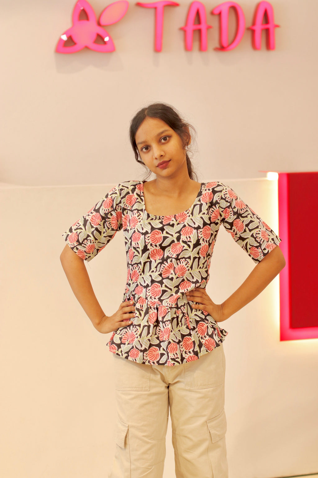 Samira Handblock Cotton Top