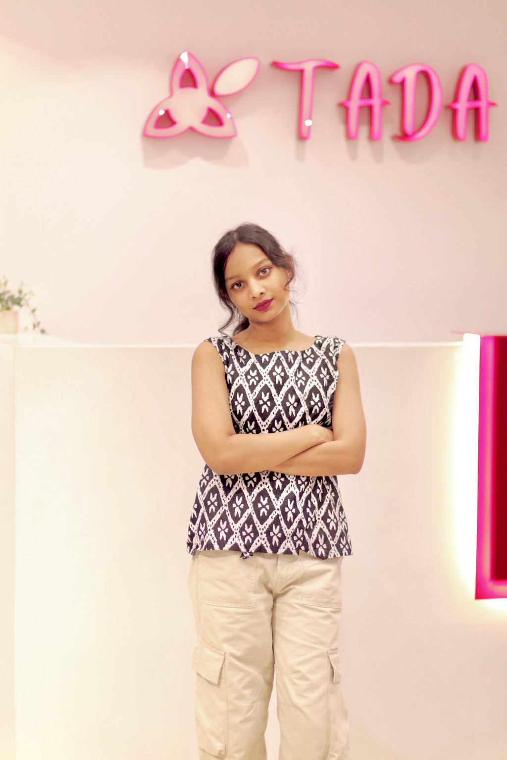 Cassandra handblock cotton Top