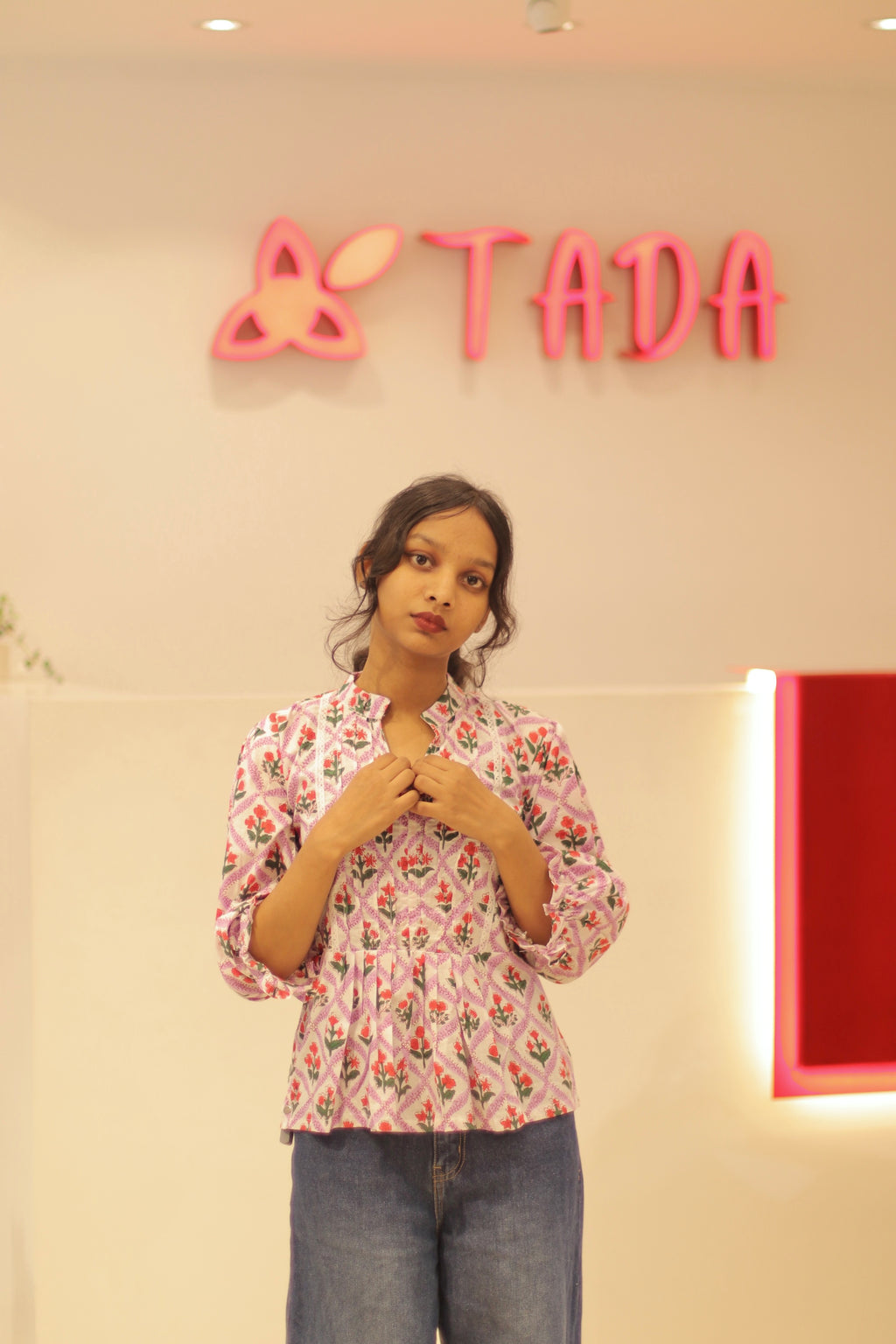 Aarohi Handblock Cotton Top