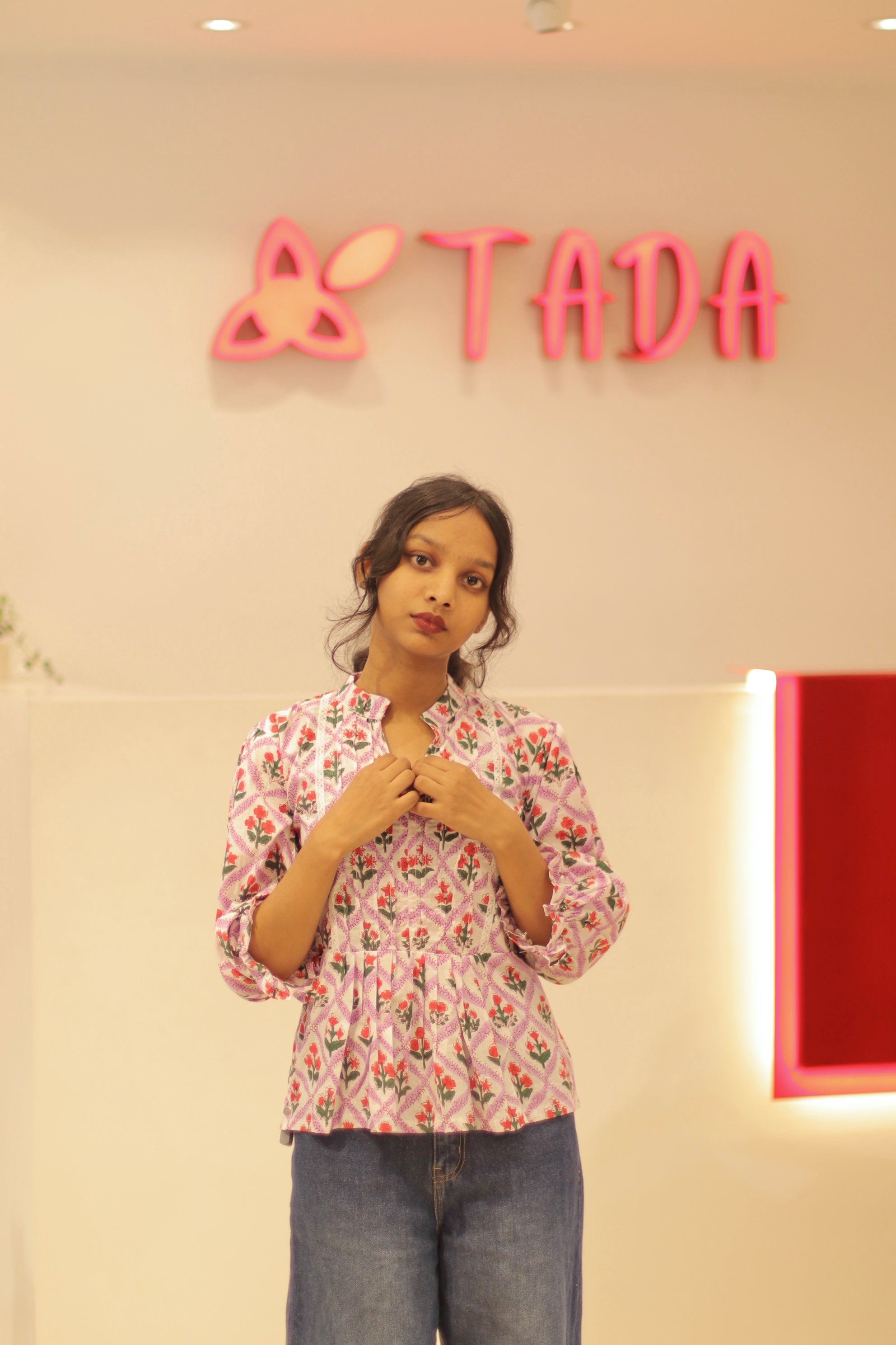 Aarohi Handblock Cotton Top