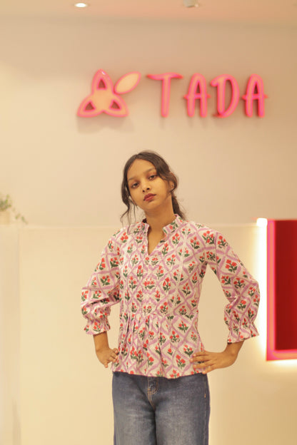 Aarohi Handblock Cotton Top