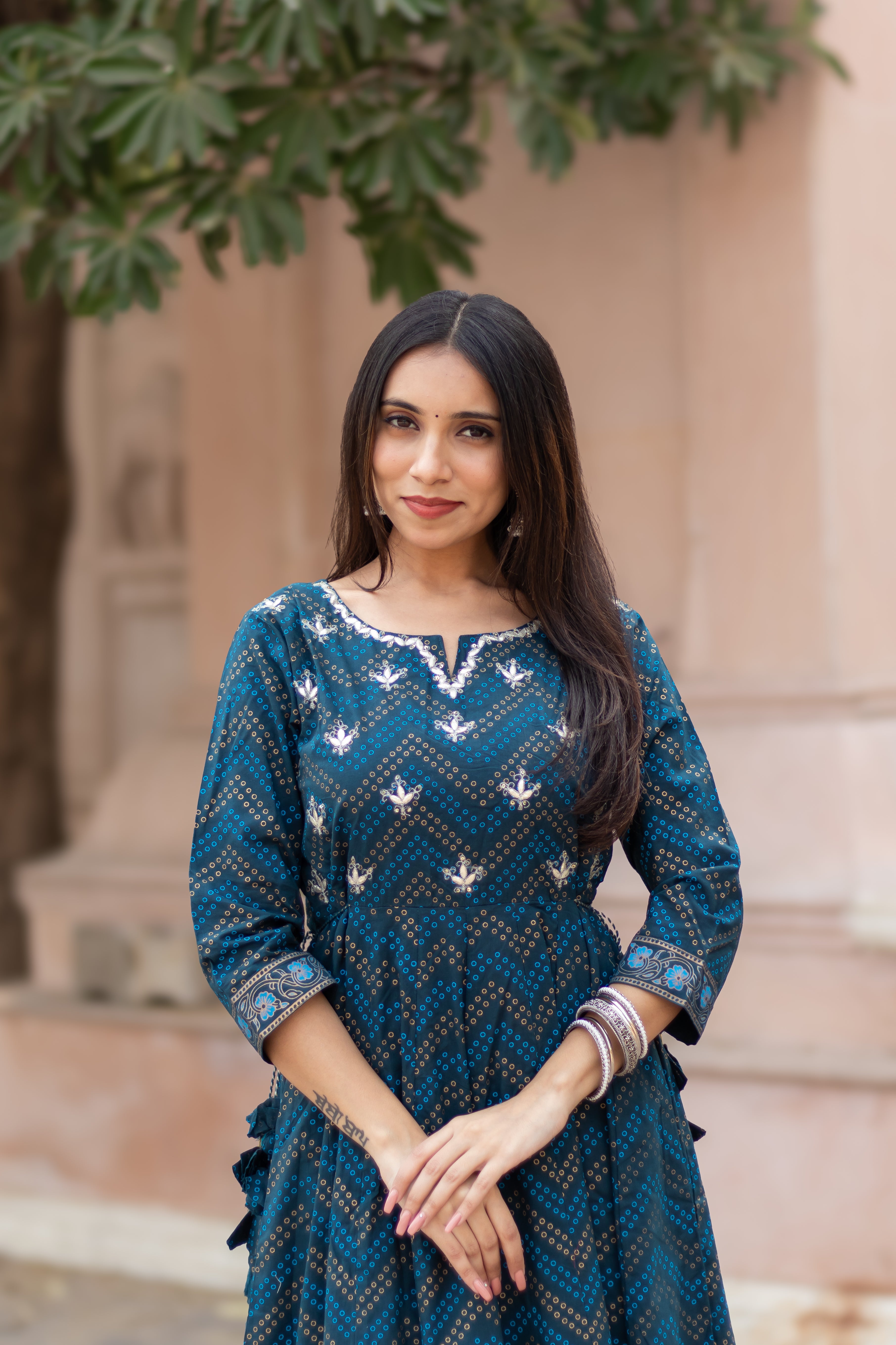 Pure Cotton Bandhani Gown