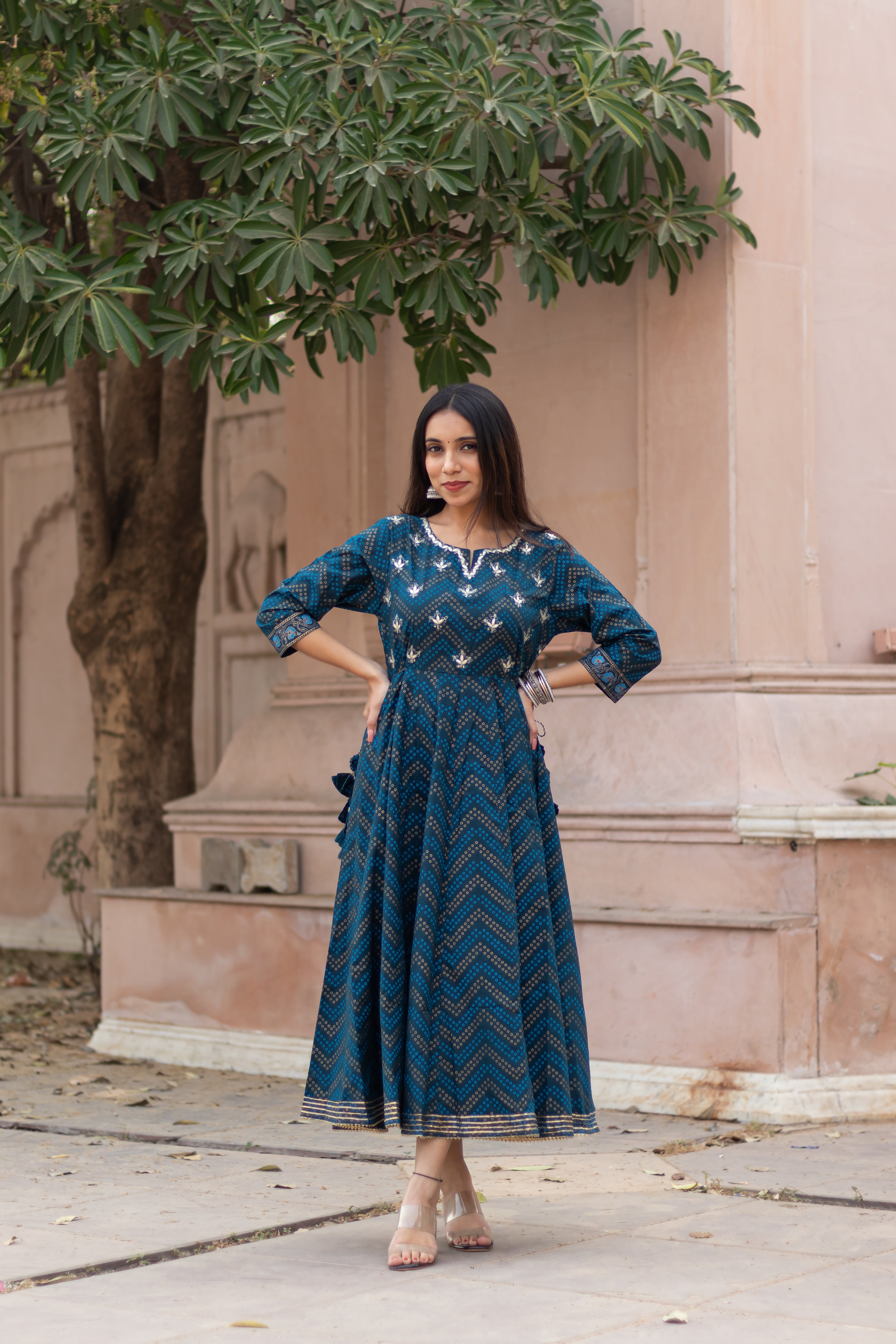 Pure Cotton Bandhani Gown