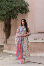Cotton Handblock Alia Cut Suit Set