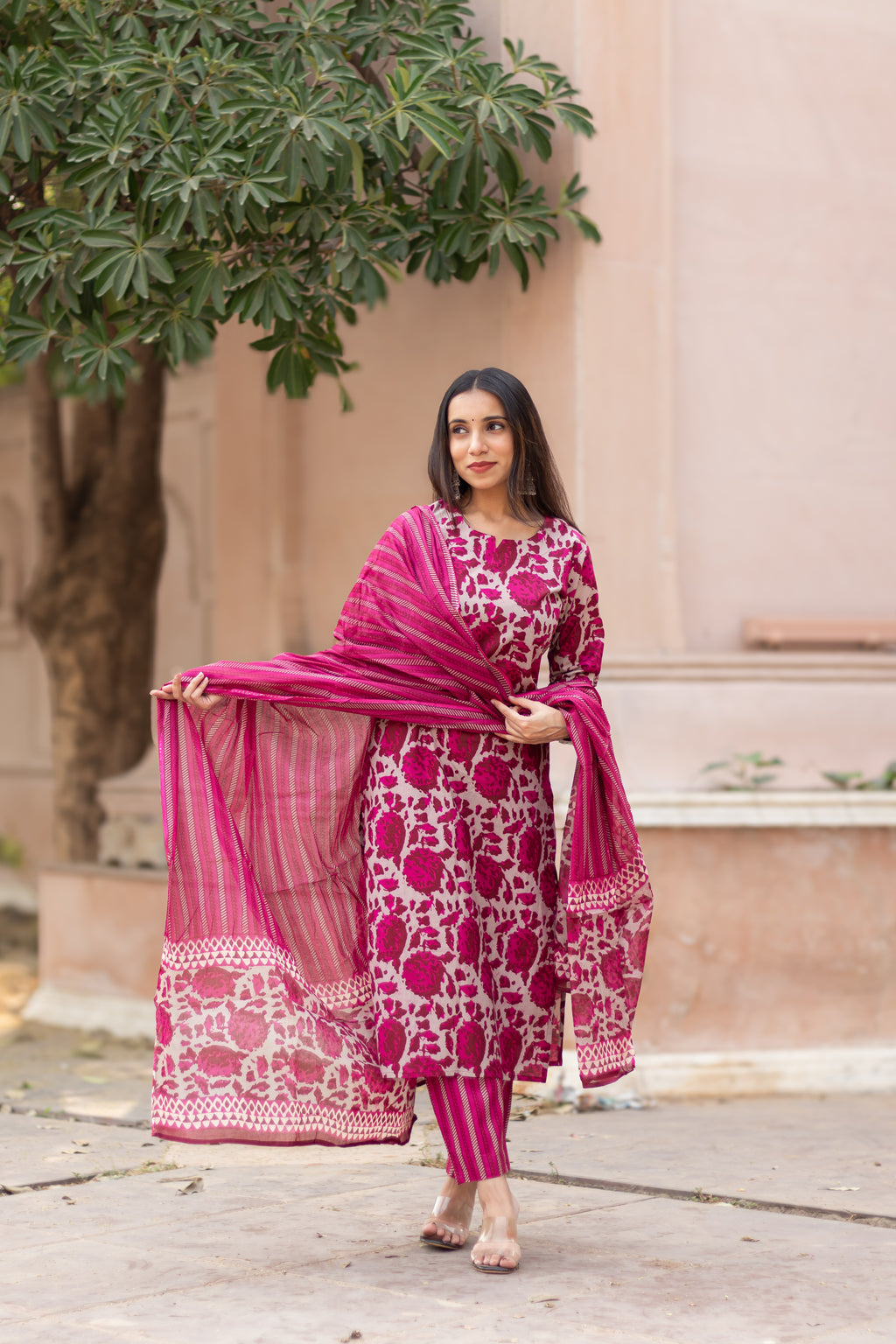 Floral Print Cotton Suit Set