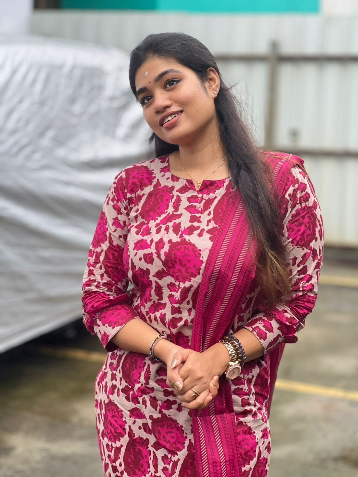 Floral Print Cotton Suit Set