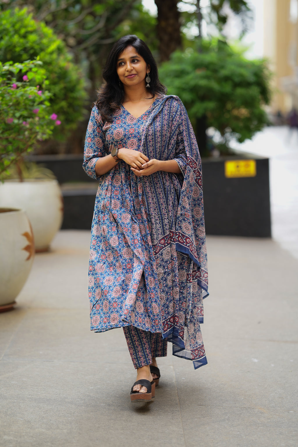 Audrey Cotton Anarkali Set