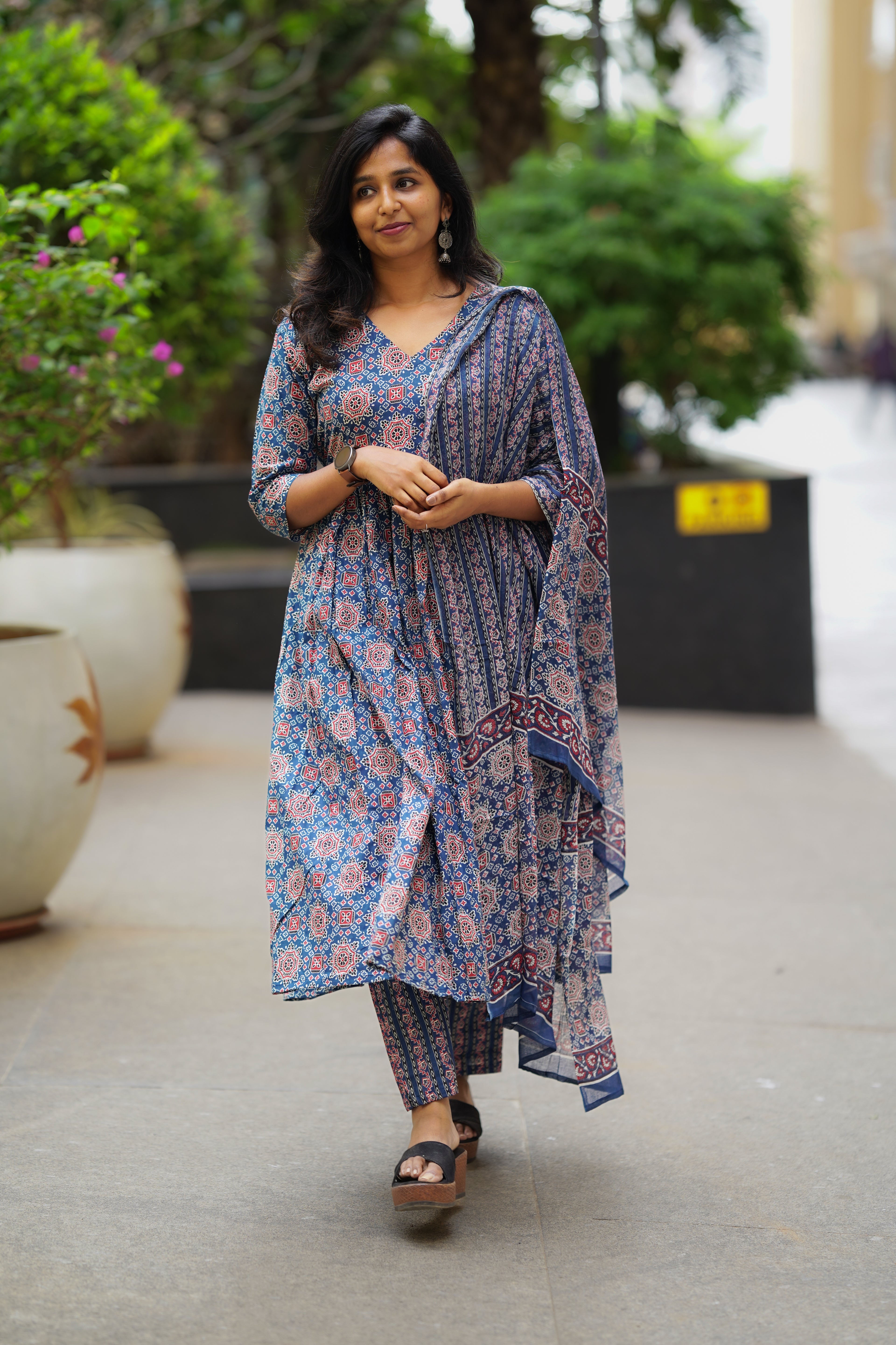 Audrey Cotton Anarkali Set