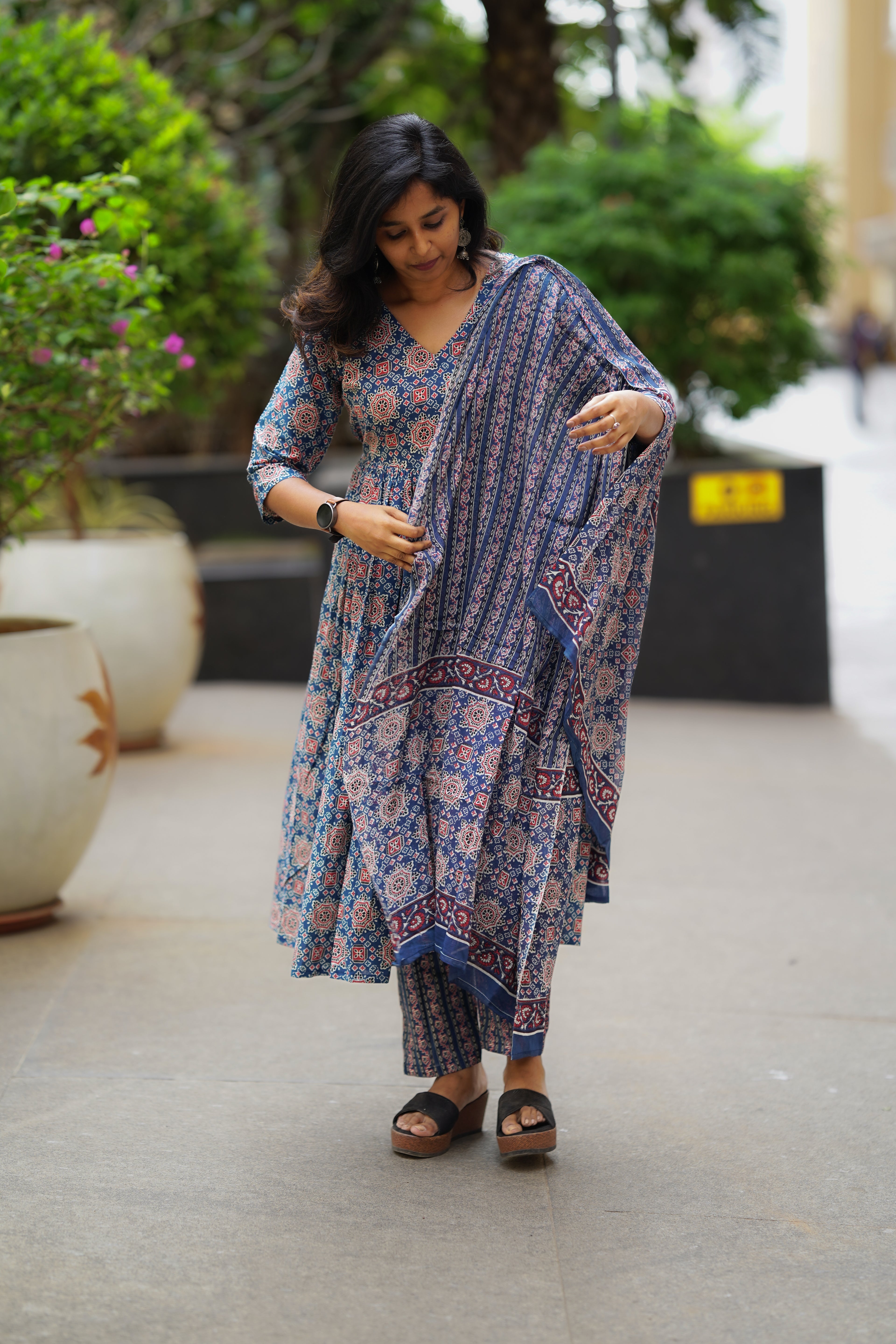 Audrey Cotton Anarkali Set