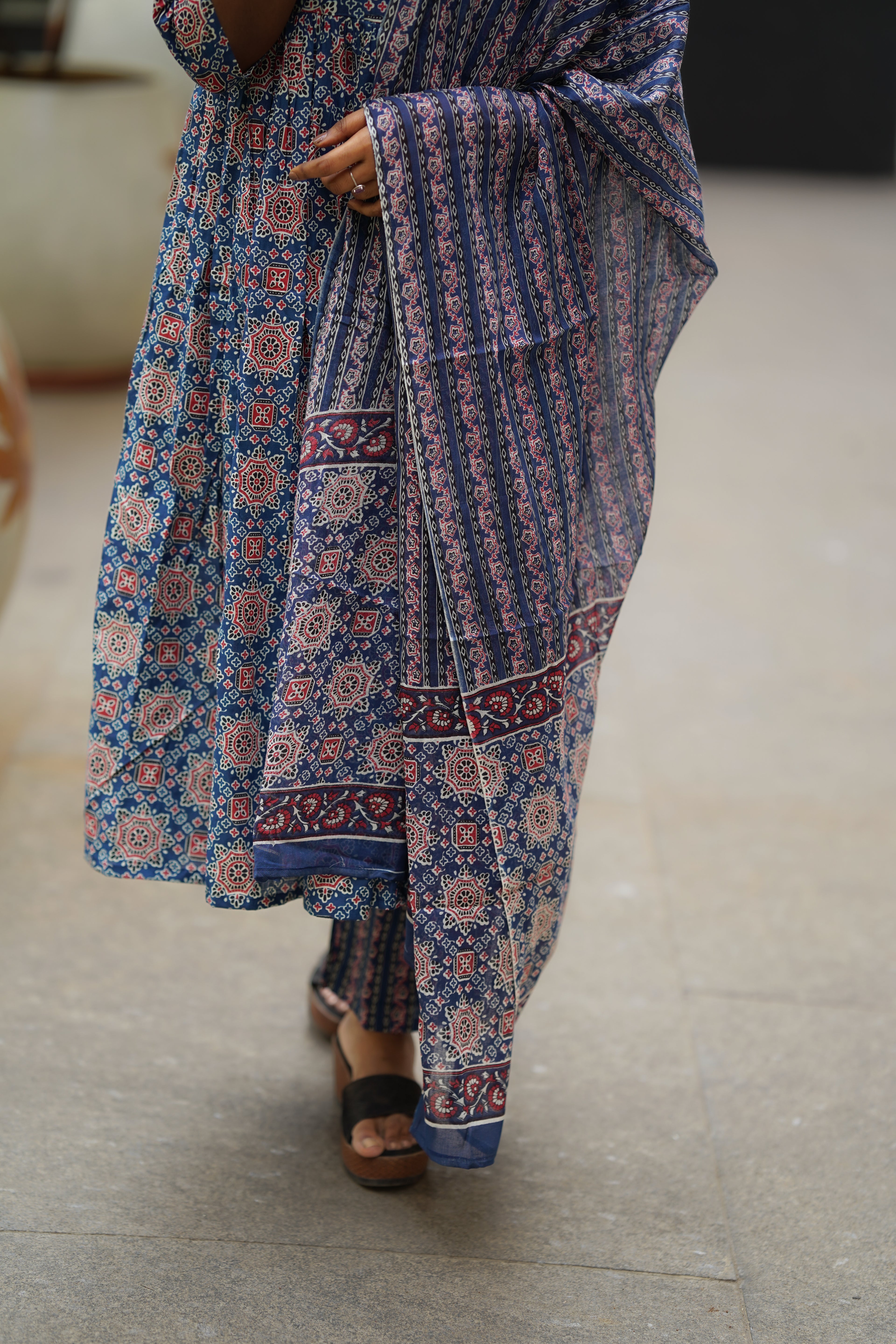 Audrey Cotton Anarkali Set