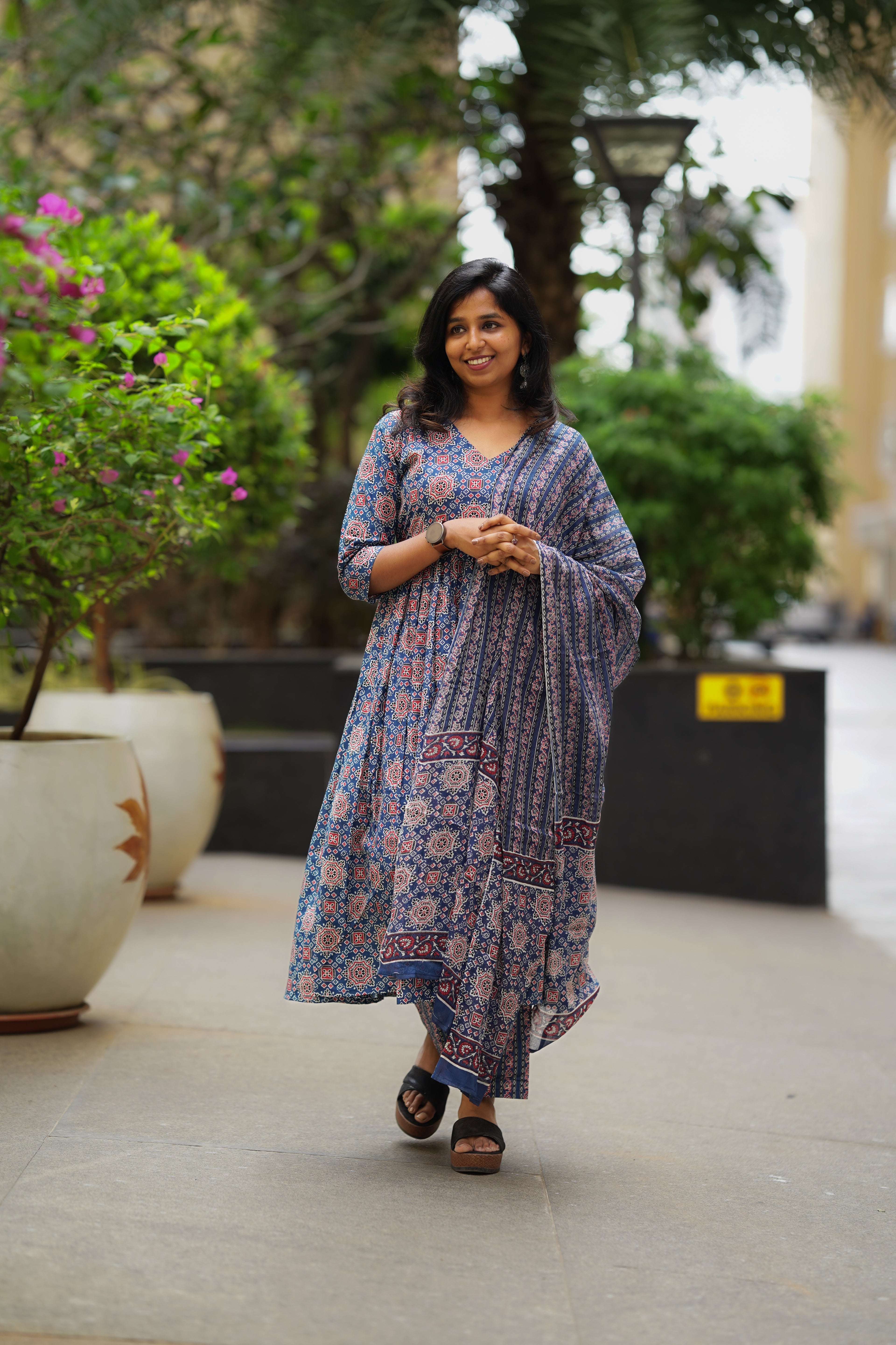 Audrey Cotton Anarkali Set