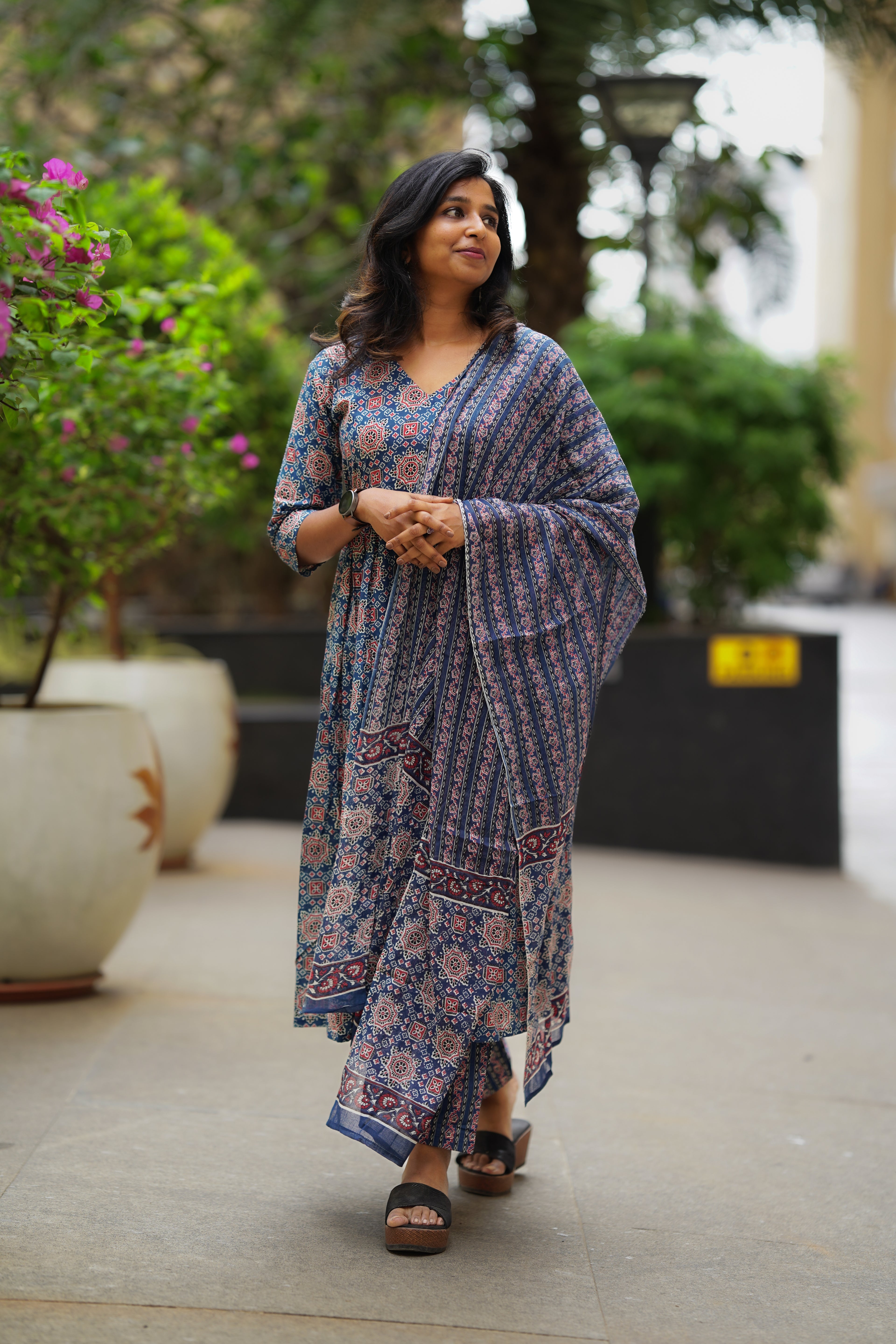 Audrey Cotton Anarkali Set